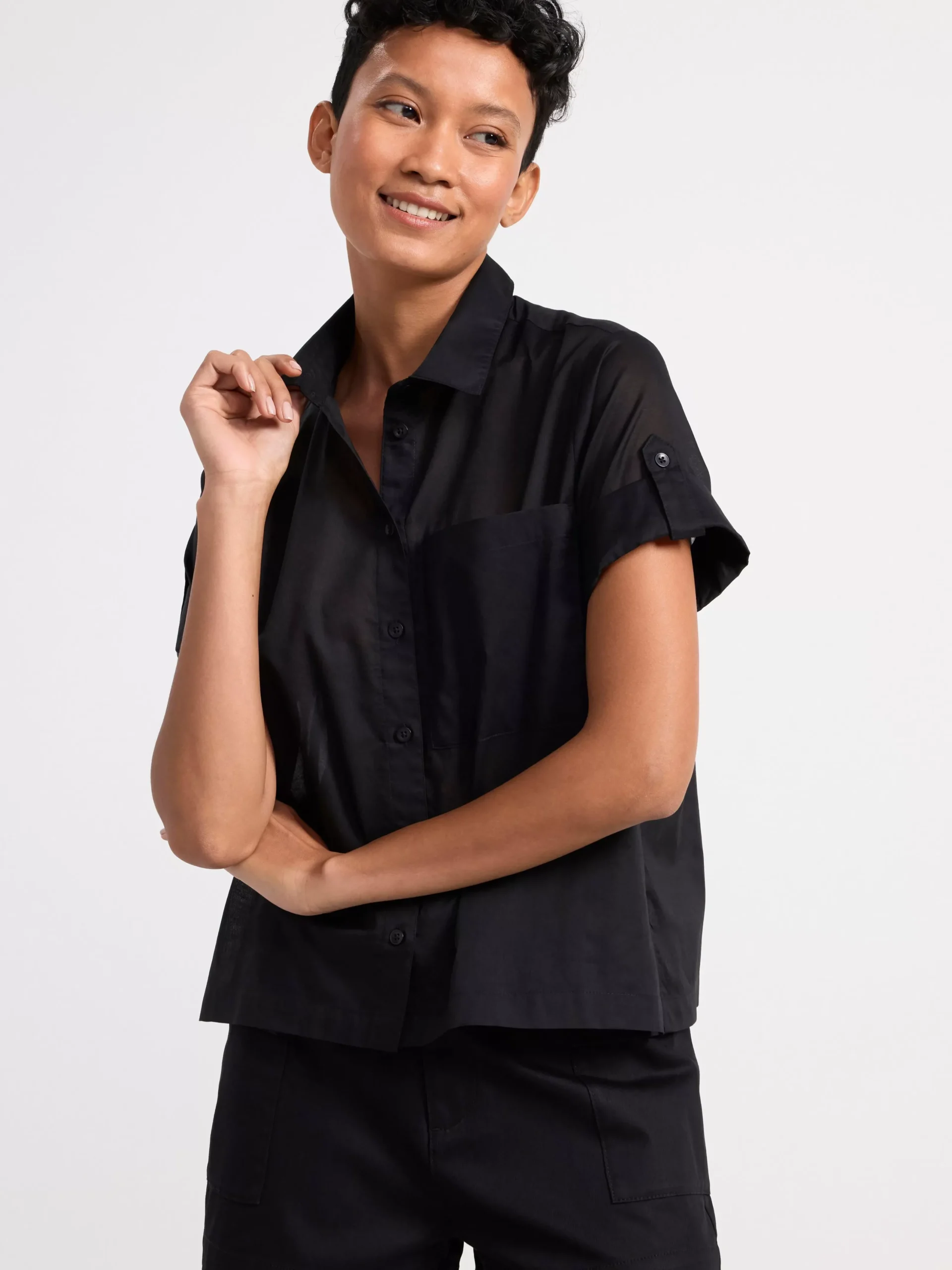 Blusar & Skjortor>Lindex Kortarmad Skjorta Black
