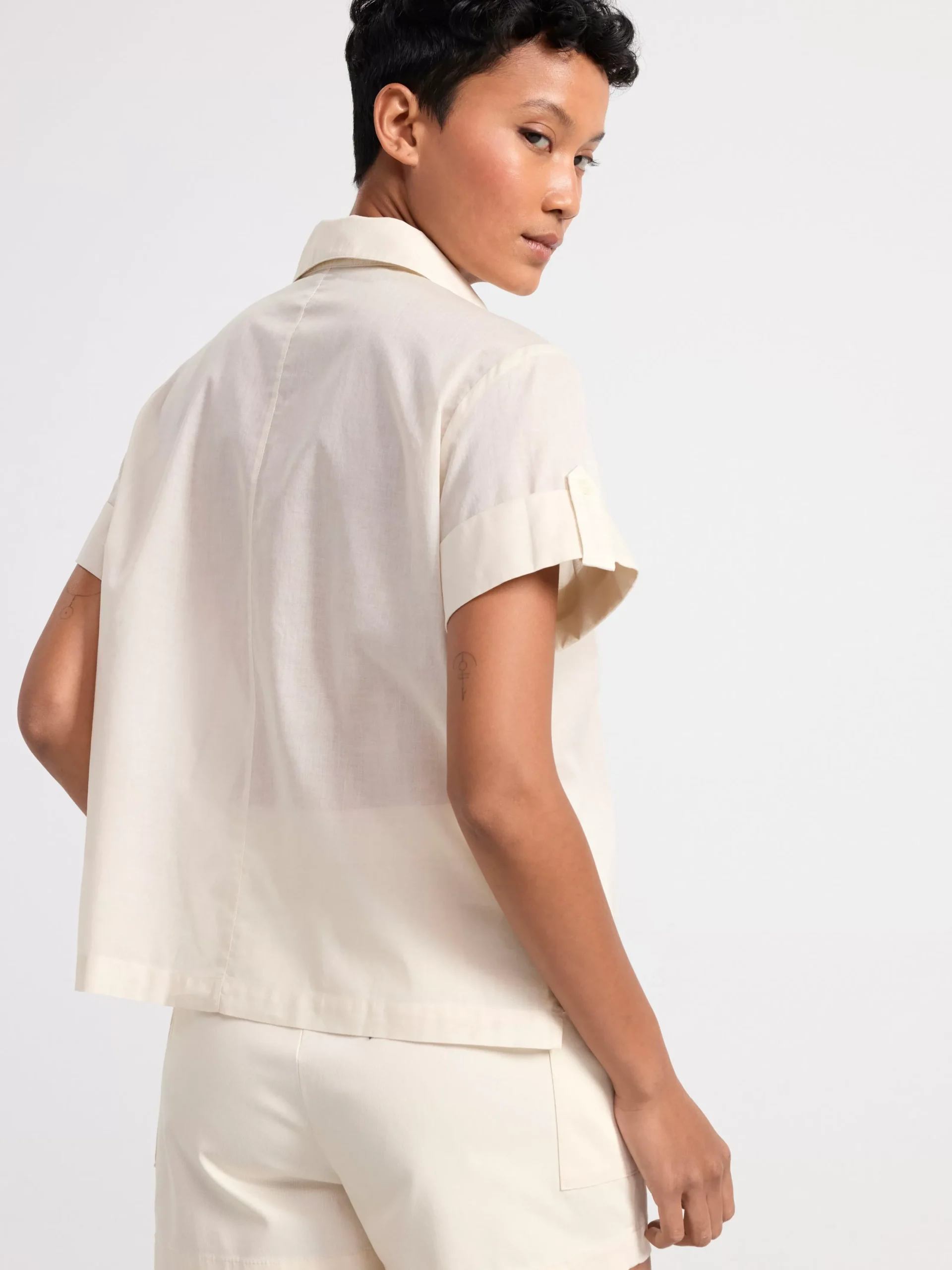 Blusar & Skjortor>Lindex Kortarmad Skjorta Light Beige