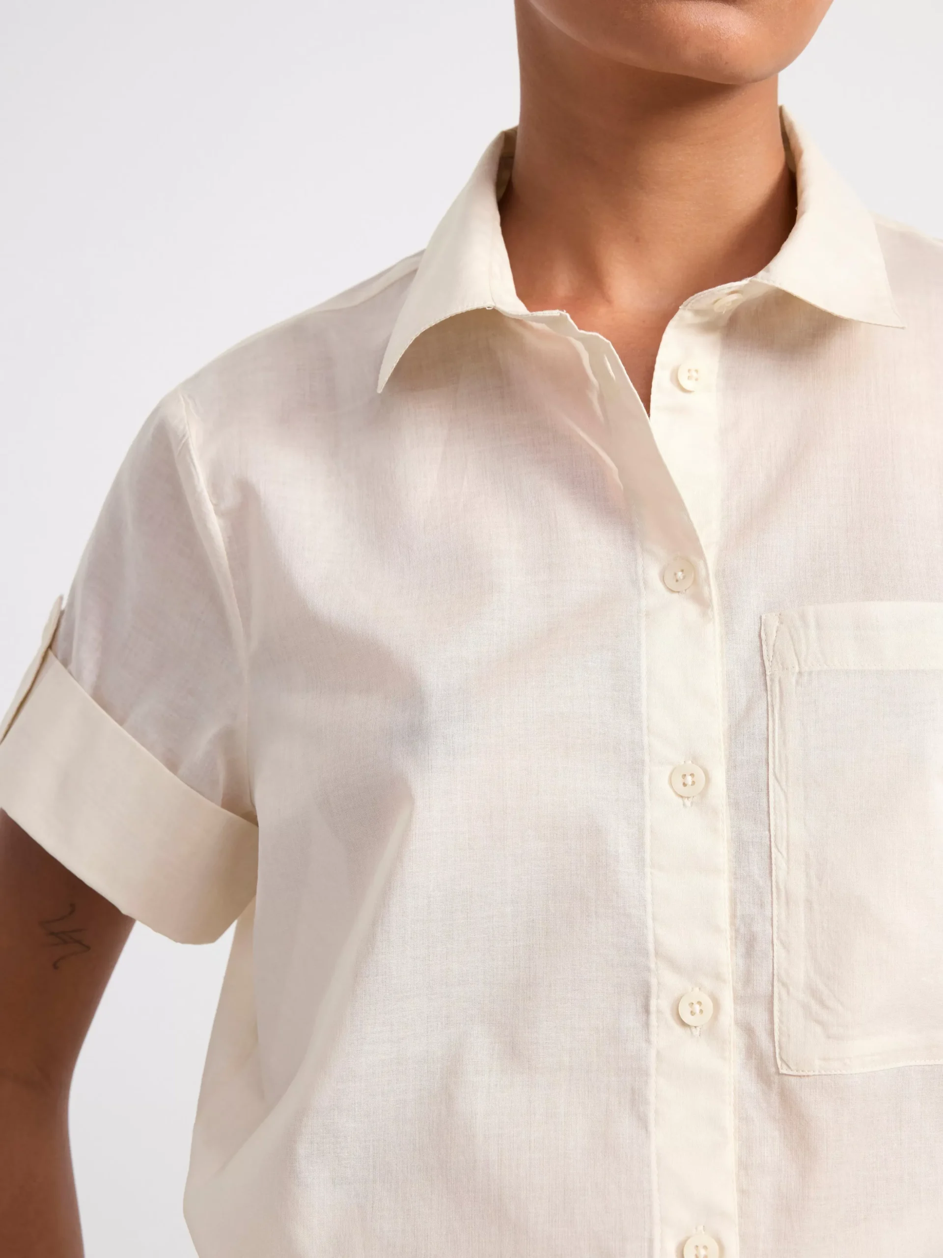 Blusar & Skjortor>Lindex Kortarmad Skjorta Light Beige