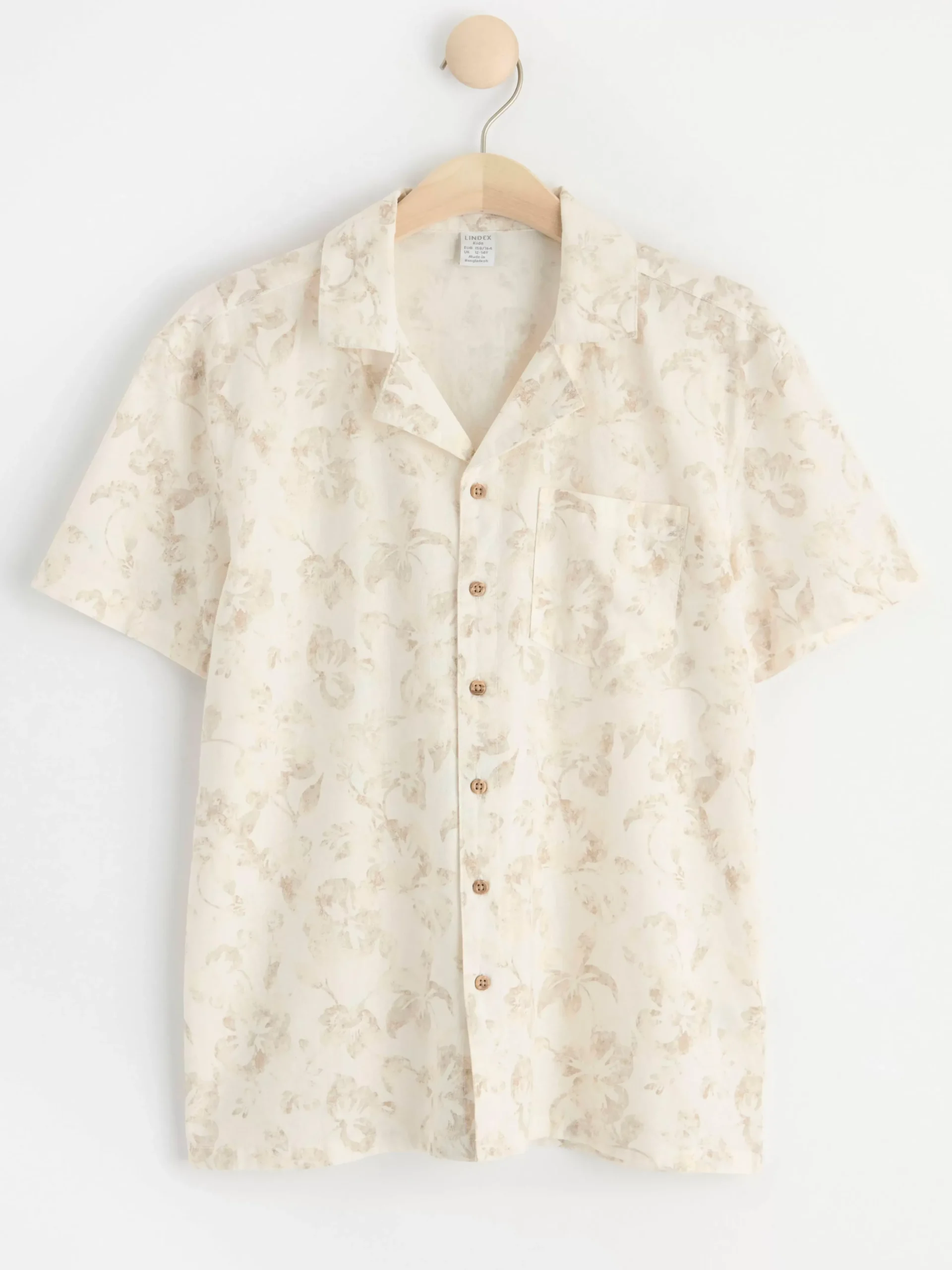 Skjortor & Blusar>Lindex Kortarmad Skjorta I Linneblandning Light Dusty White
