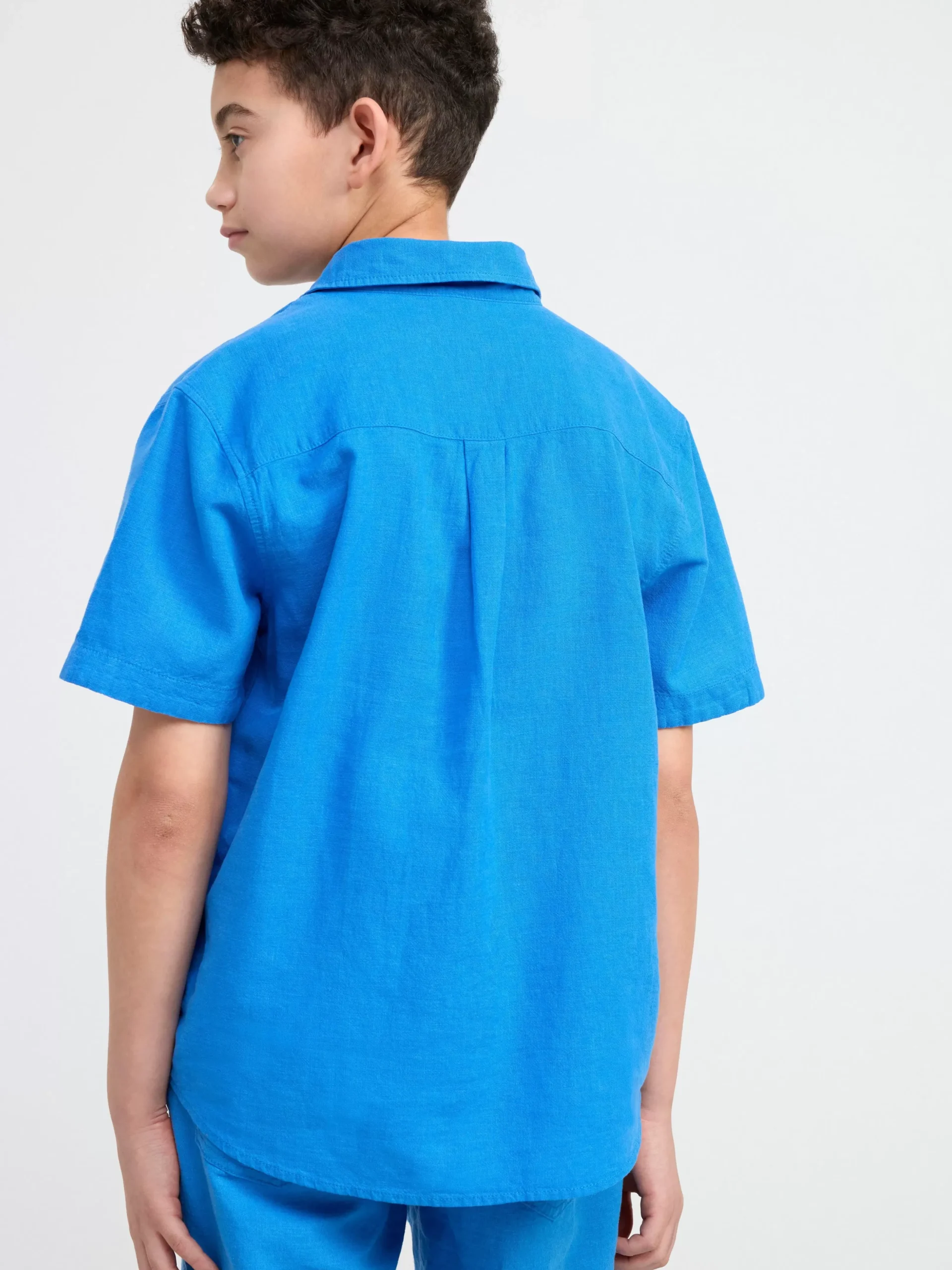 Skjortor & Blusar>Lindex Kortarmad Skjorta I Linneblandning Strong Blue