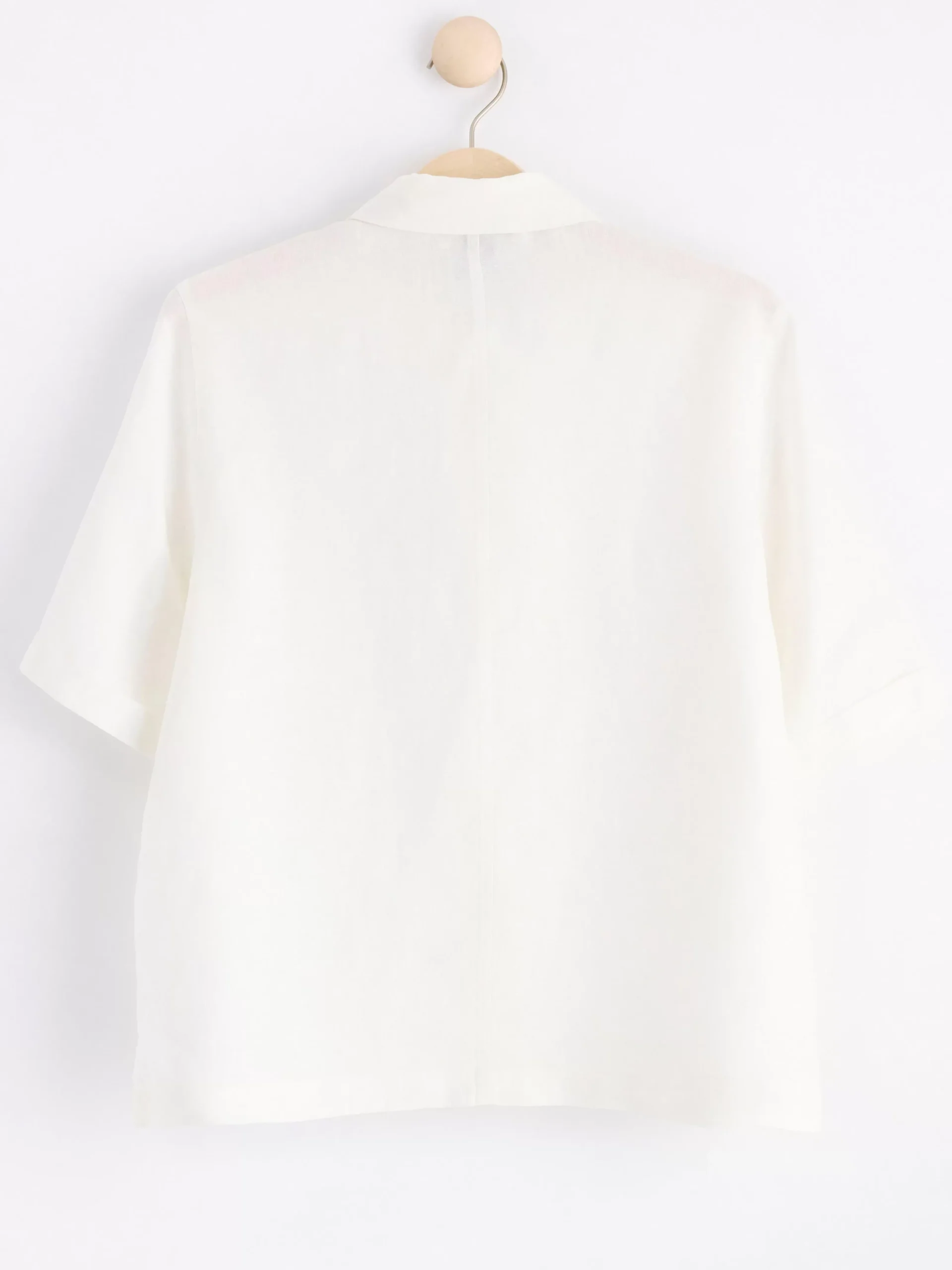 Blusar & Skjortor>Lindex Kortarmad Skjorta I Linne White