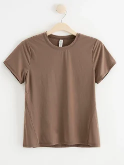 Träningskläder>Lindex Kortarmad Sporttopp Light Dusty Brown