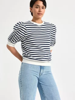 Tröjor & Cardigans>Lindex Kortarmad Sweatshirt Off White