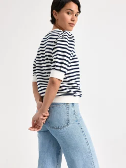 Tröjor & Cardigans>Lindex Kortarmad Sweatshirt Off White