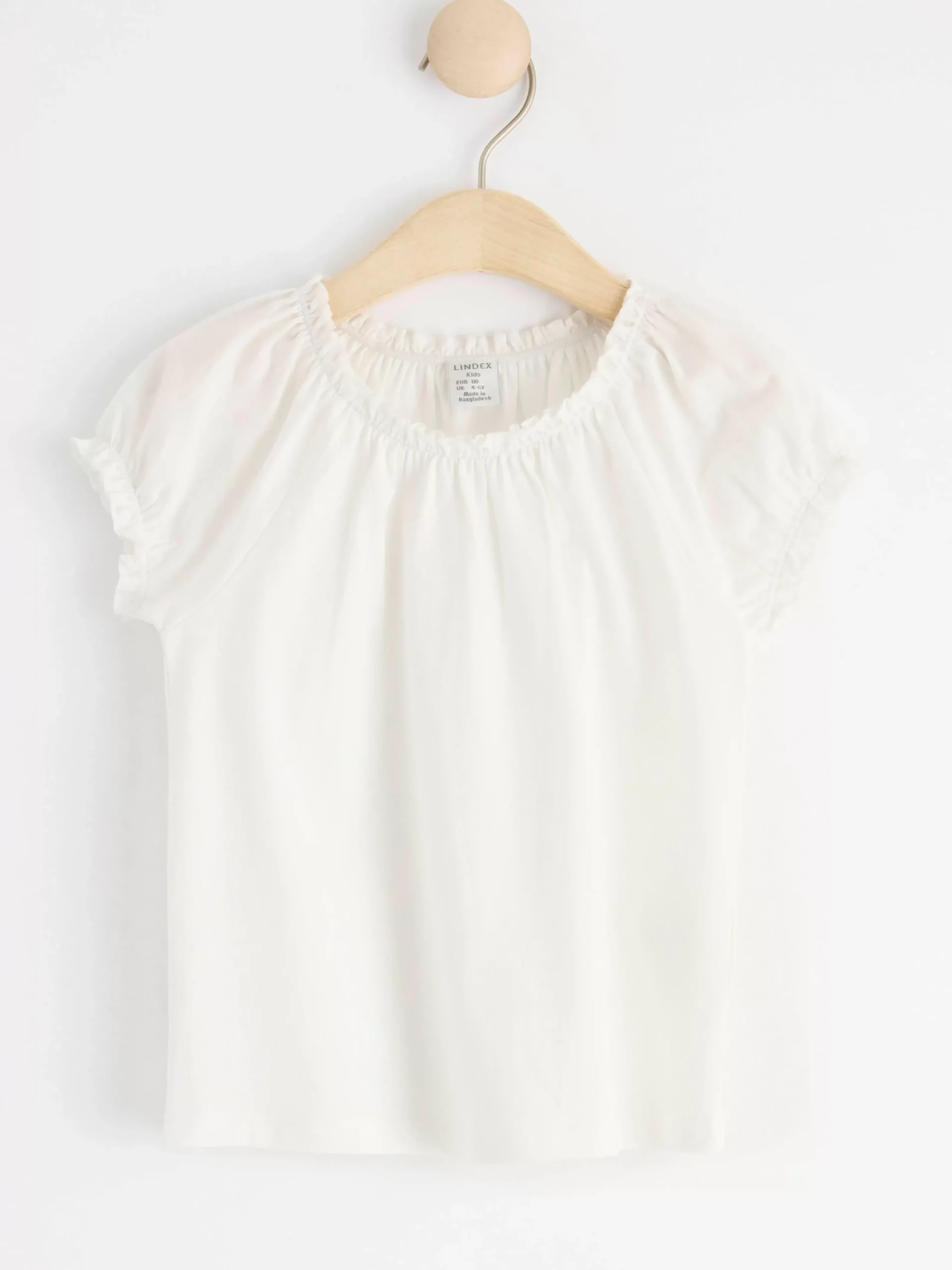 Toppar & T-Shirts>Lindex Kortarmad Topp Light Dusty White