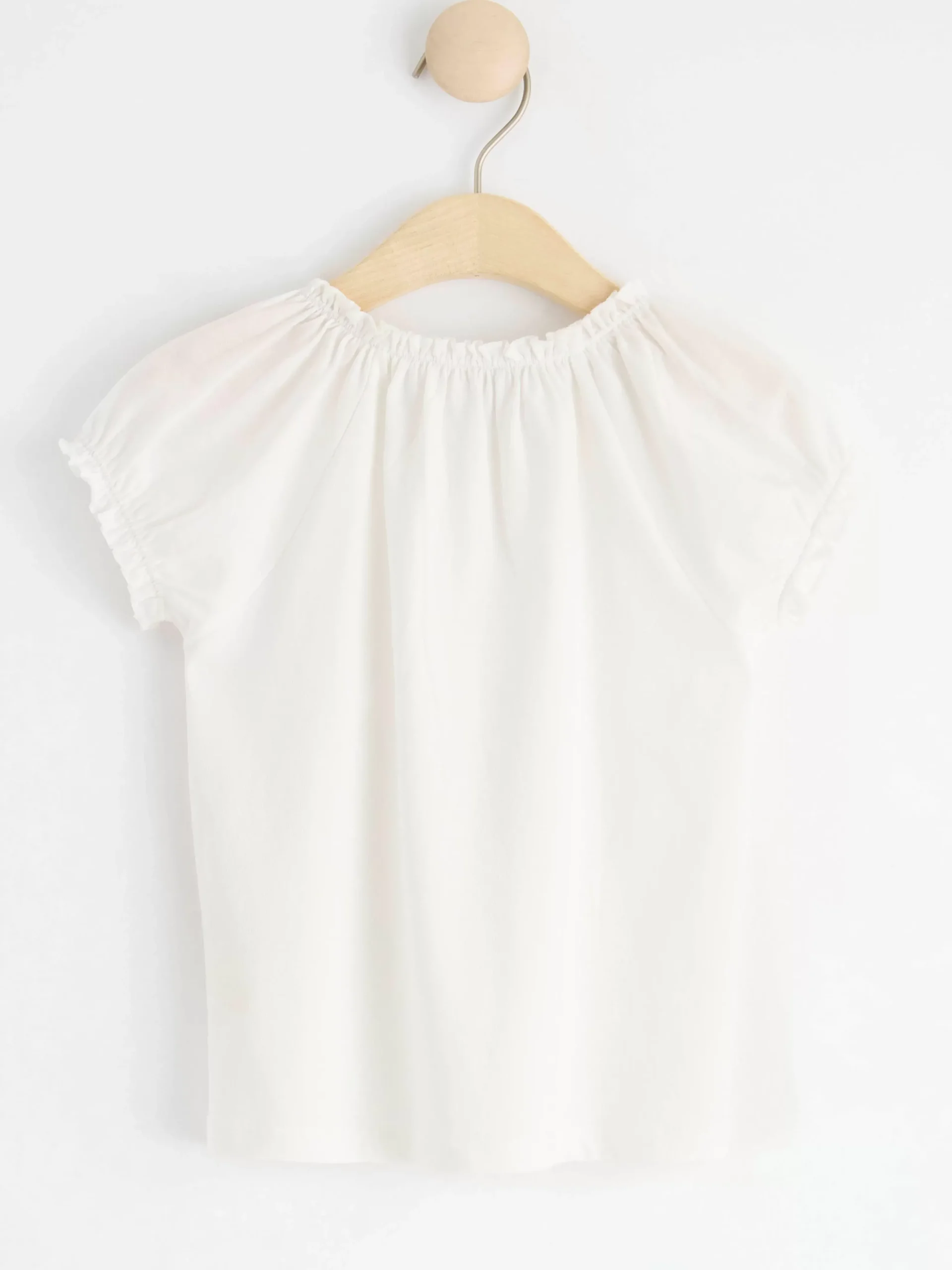 Toppar & T-Shirts>Lindex Kortarmad Topp Light Dusty White
