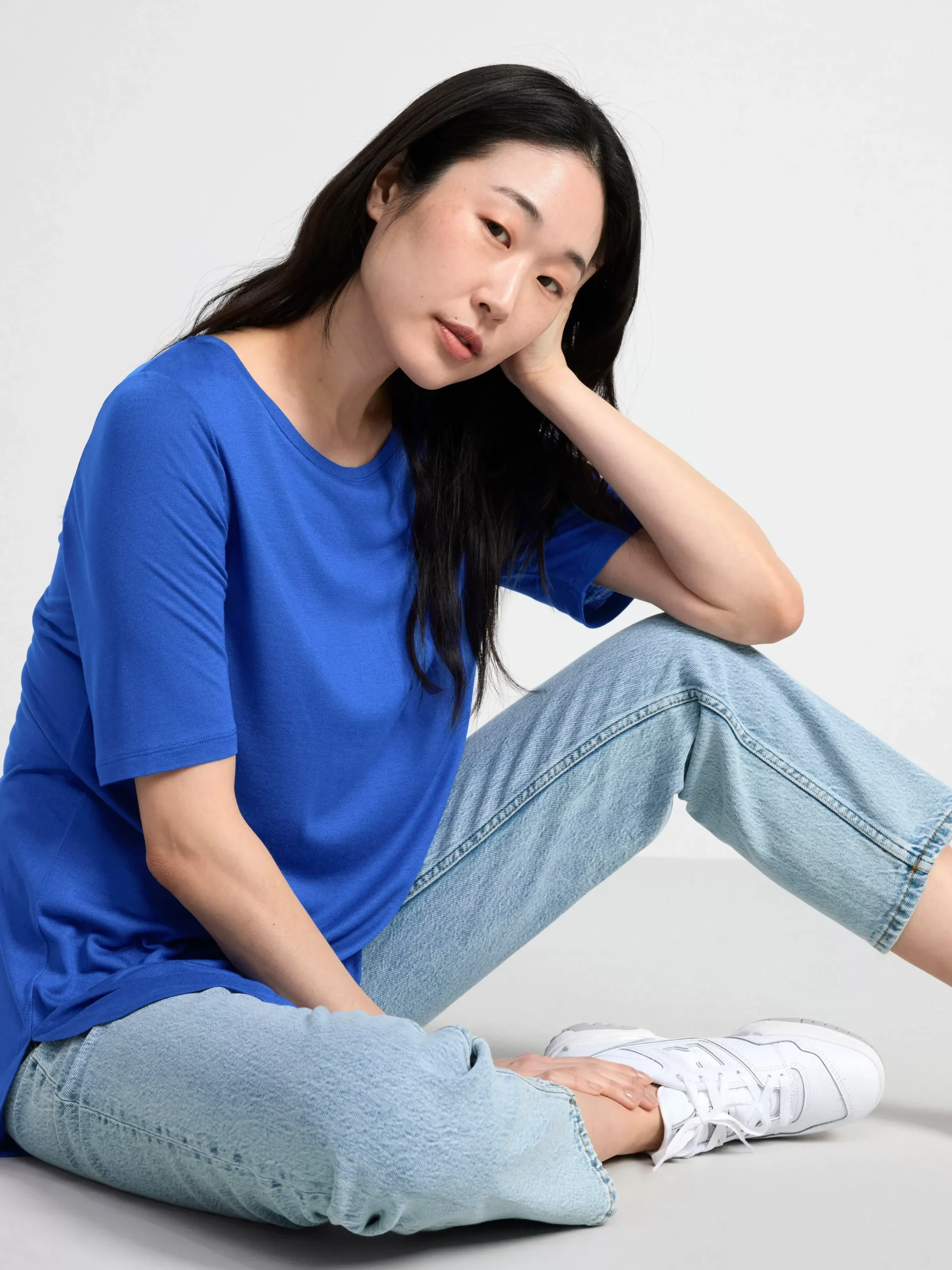 Toppar & T-Shirts>Lindex Kortarmad Topp Blue