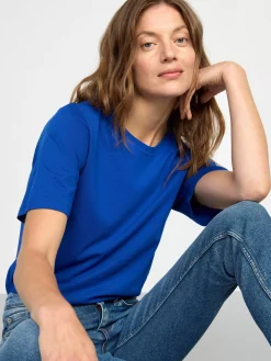 Toppar & T-Shirts>Lindex Kortarmad Topp Blue