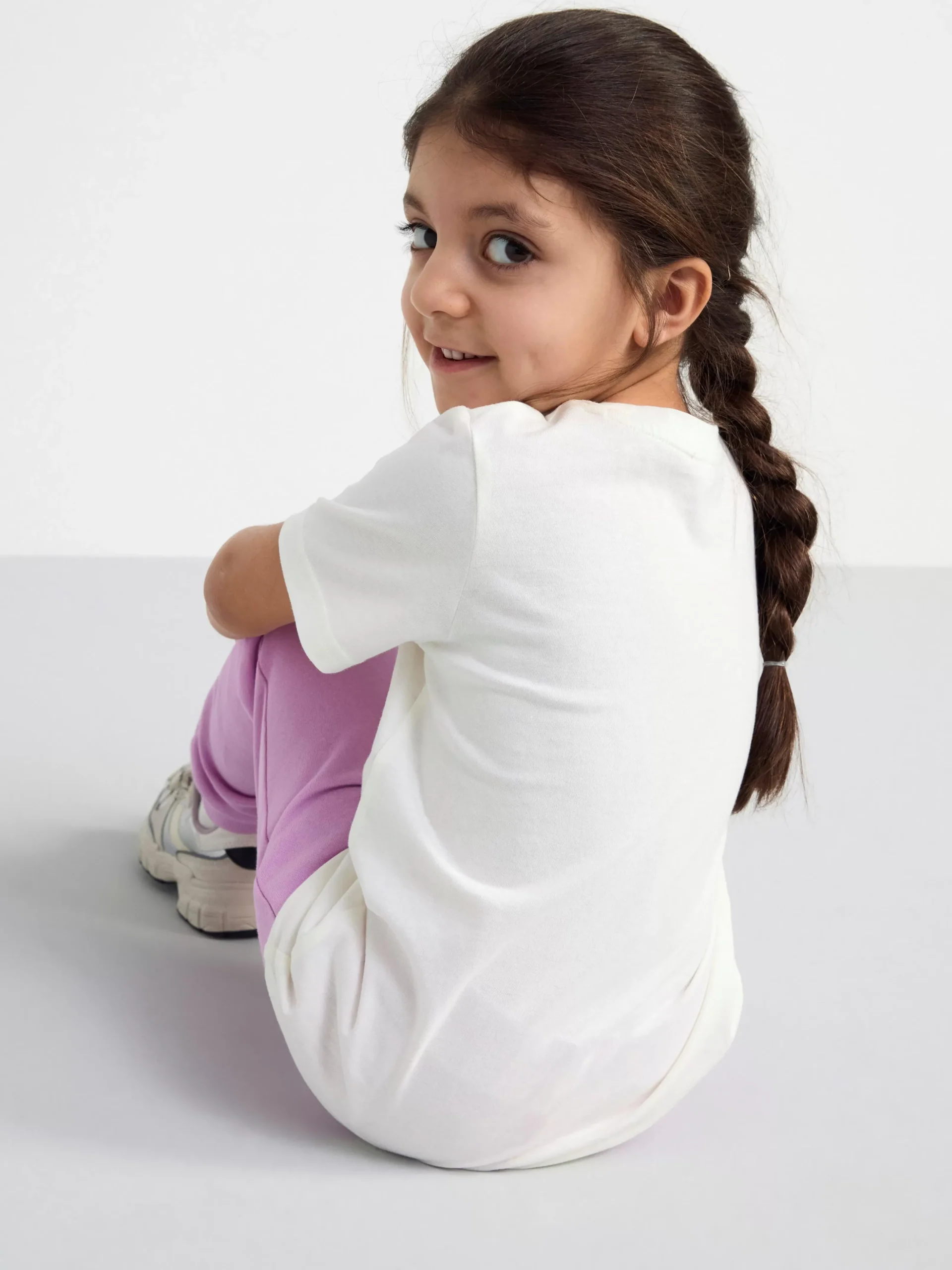 Toppar & T-Shirts>Lindex Kortarmad Topp Light Dusty White