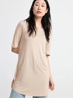 Toppar & T-Shirts>Lindex Kortarmad Topp Light Beige