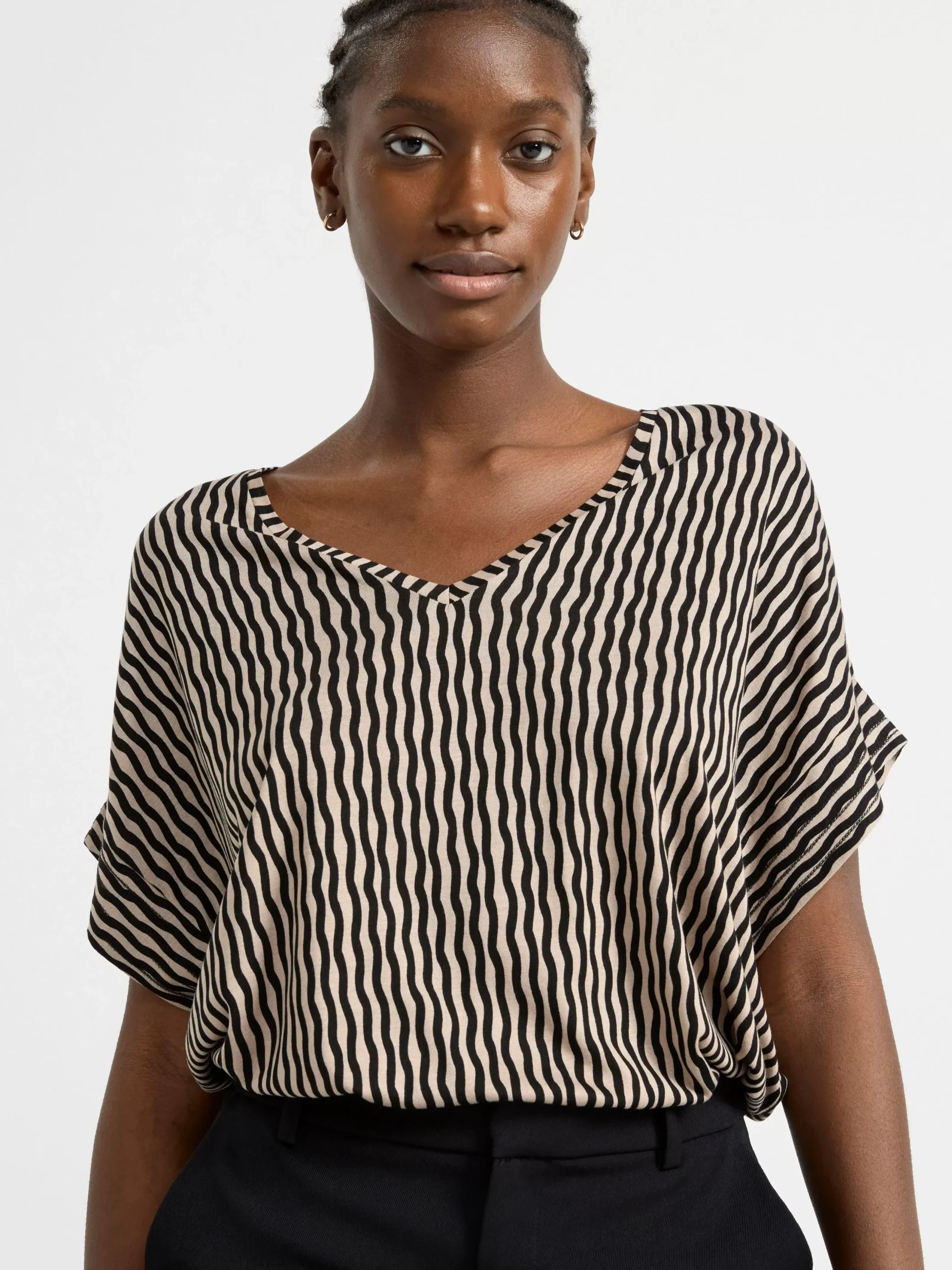 Toppar & T-Shirts>Lindex Kortarmad Topp Dusty Beige