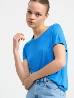 Toppar & T-Shirts>Lindex Kortarmad Topp Blue