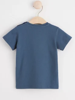 Toppar & T-Shirts>Lindex Kortarmad Topp Dark Blue
