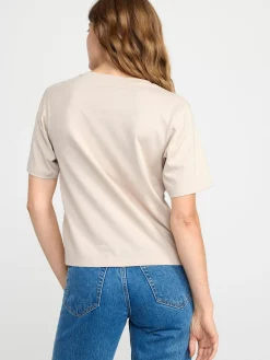 Toppar & T-Shirts>Lindex Kortarmad Topp Light Beige