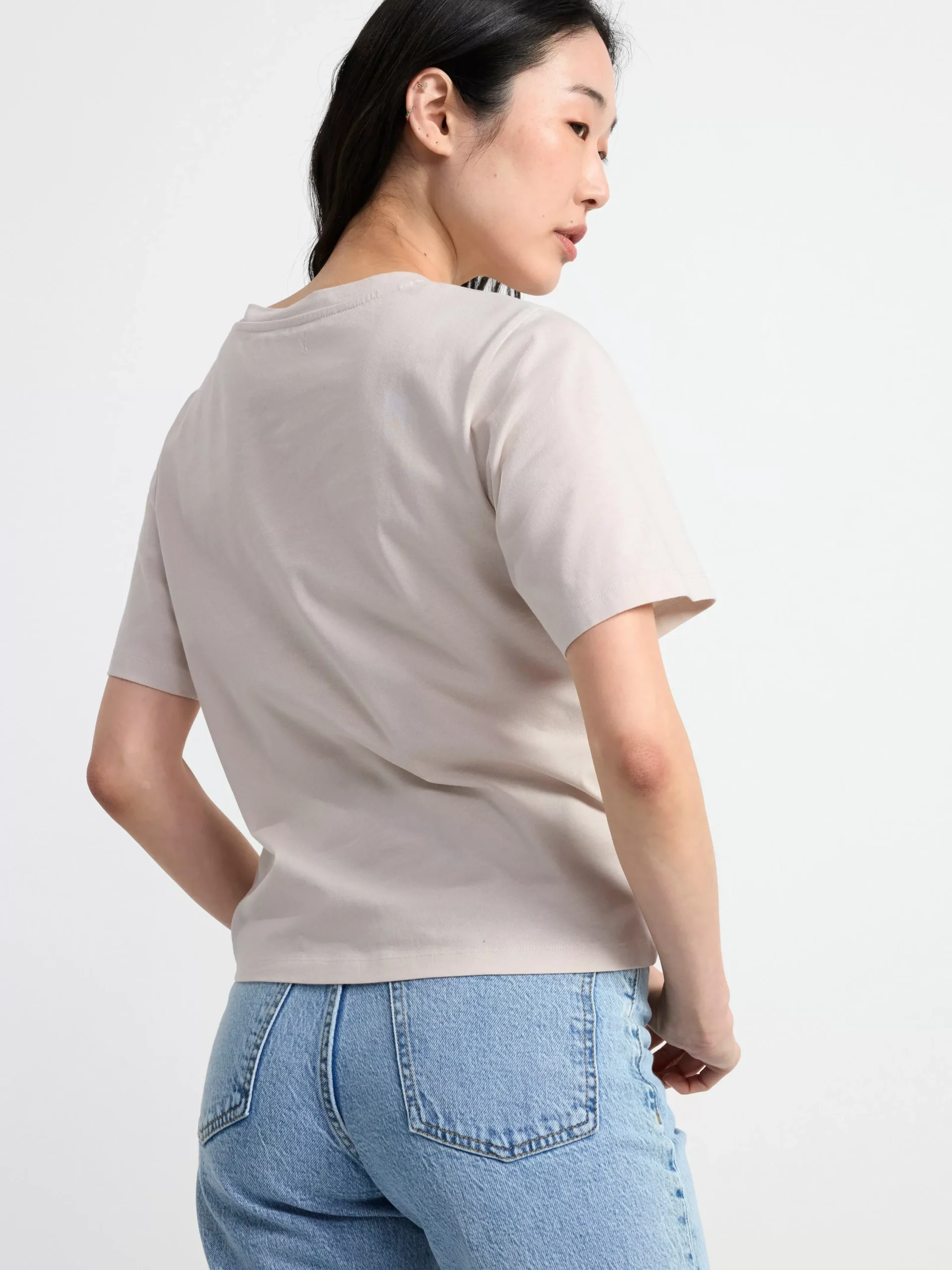 Toppar & T-Shirts>Lindex Kortarmad Topp Light Beige
