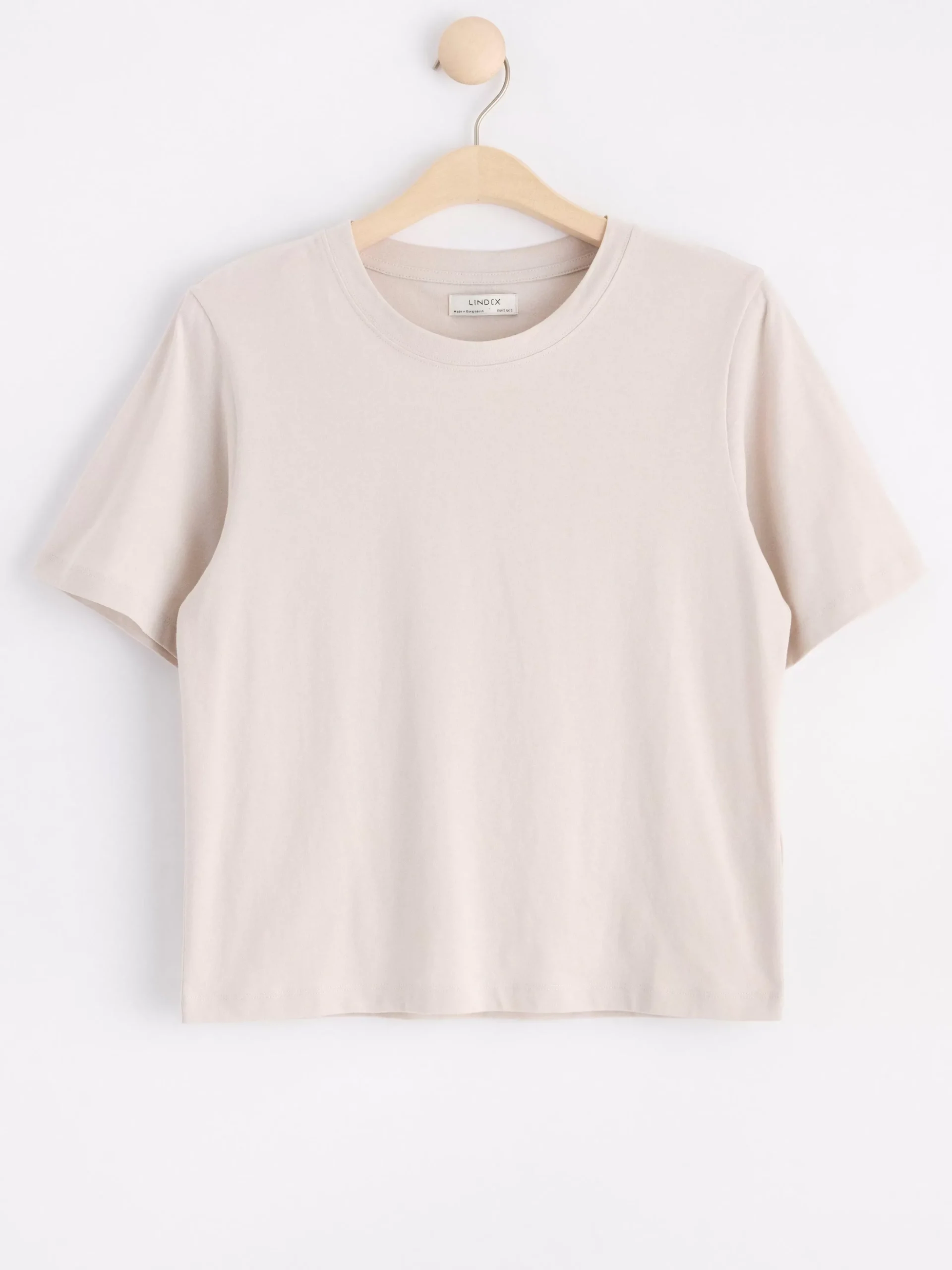 Toppar & T-Shirts>Lindex Kortarmad Topp Light Beige