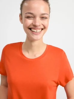 Toppar & T-Shirts>Lindex Kortarmad Topp Orange