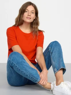 Toppar & T-Shirts>Lindex Kortarmad Topp Red