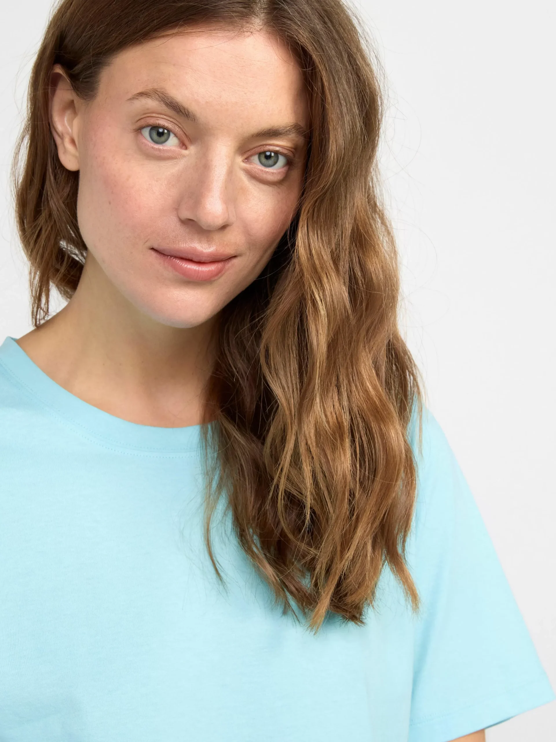 Toppar & T-Shirts>Lindex Kortarmad Topp Light Blue