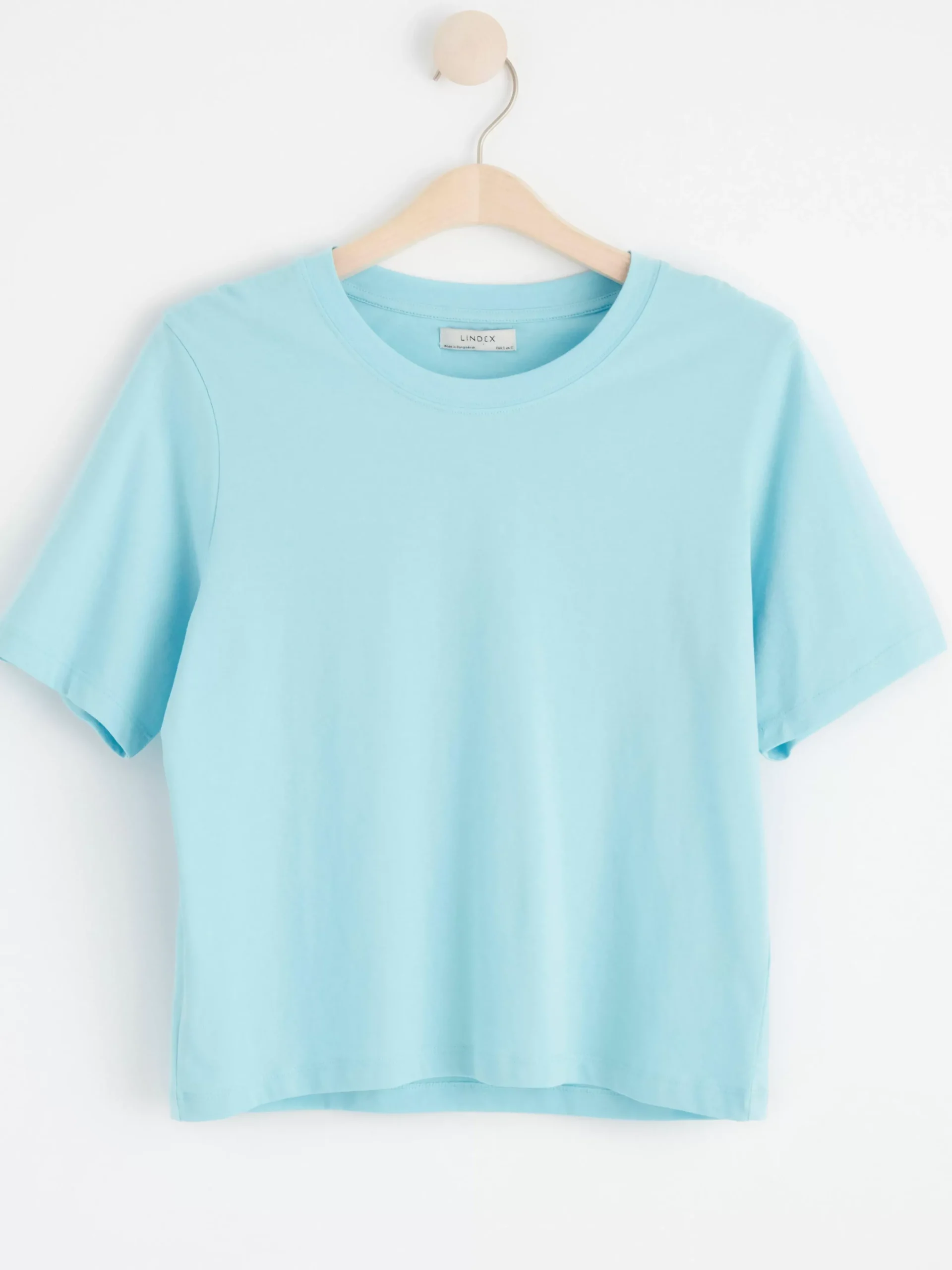 Toppar & T-Shirts>Lindex Kortarmad Topp Light Blue