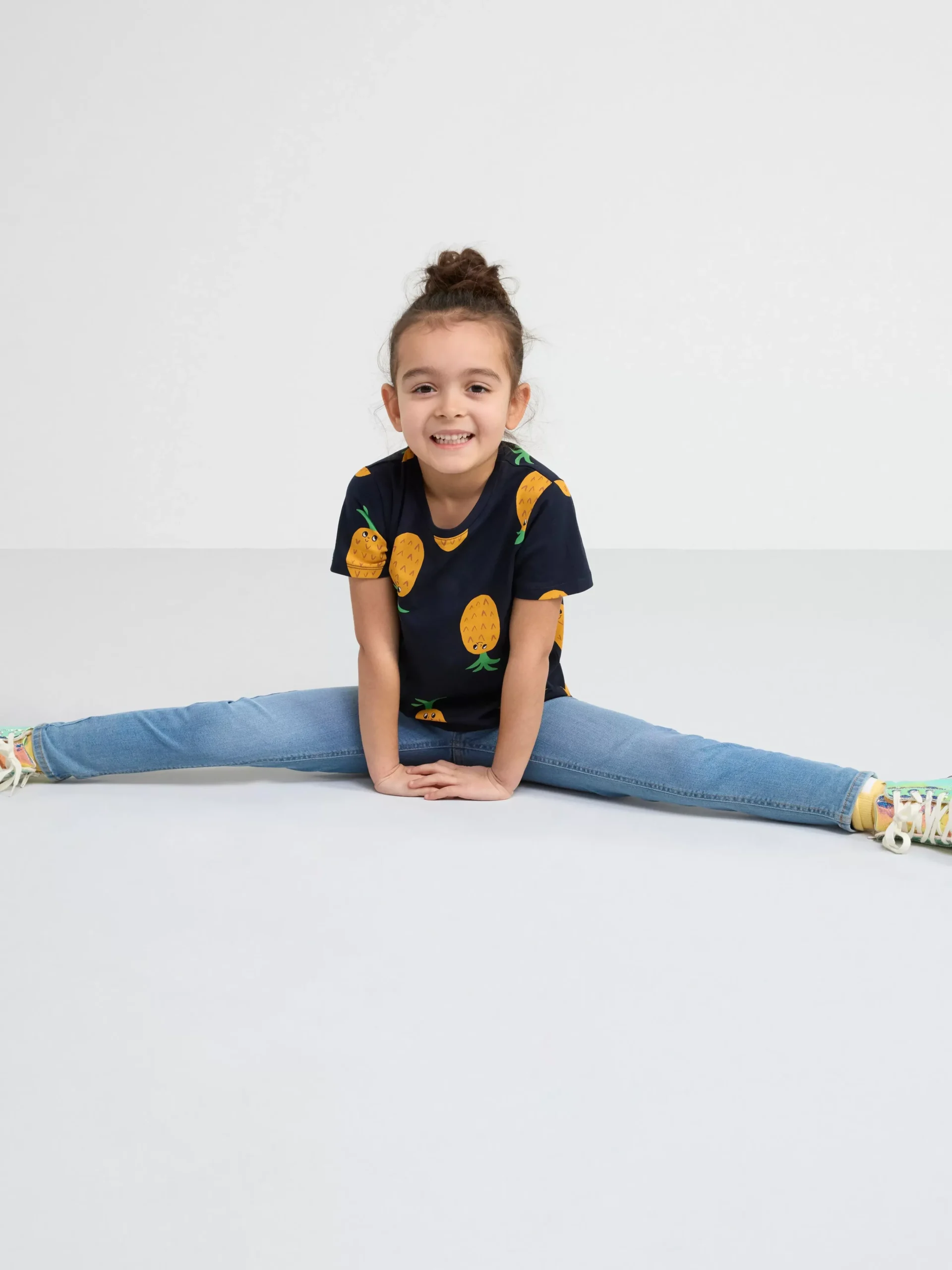 Toppar & T-Shirts>Lindex Kortarmad Topp Med Ananaser Dark Navy