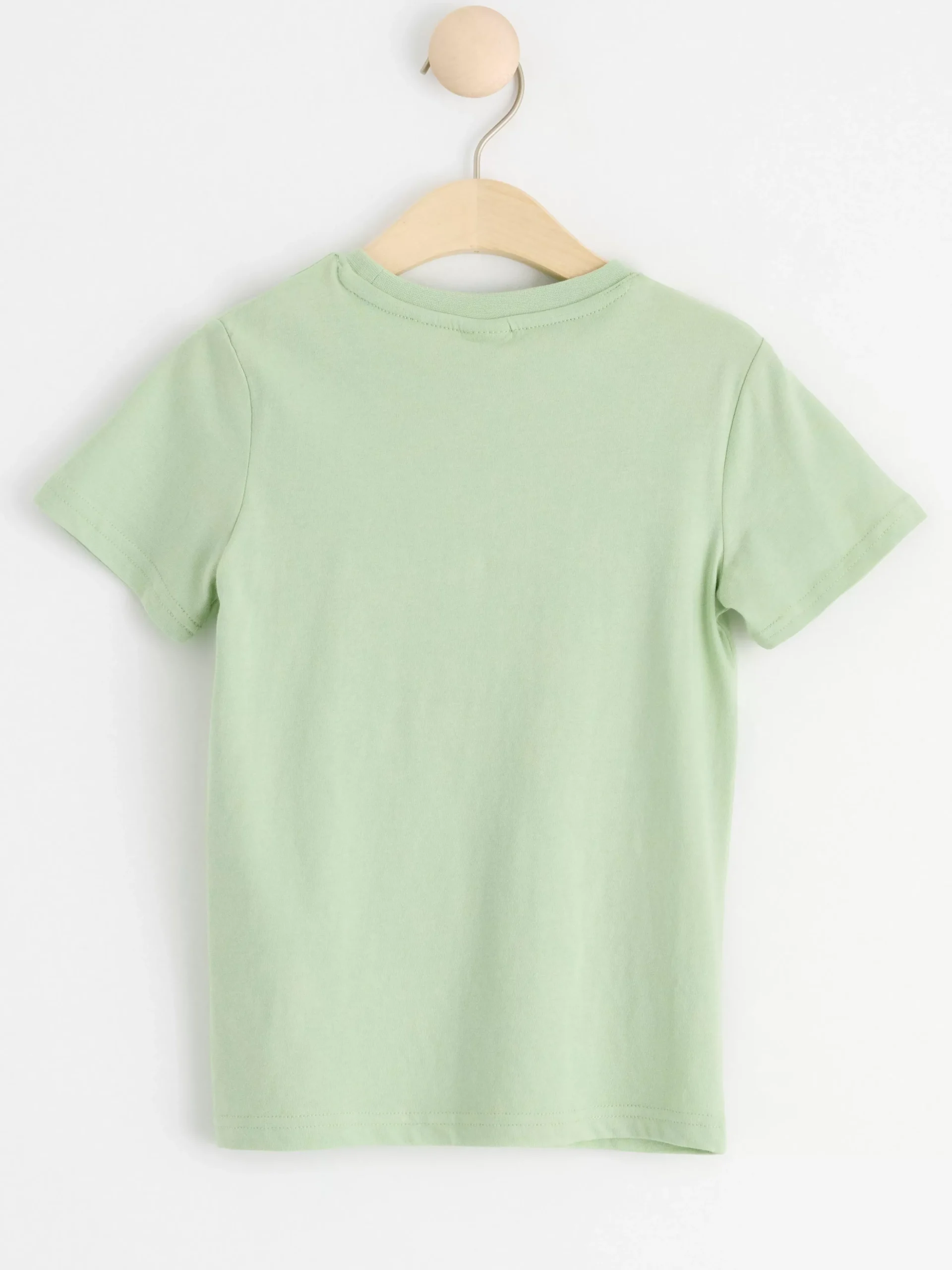 Toppar & T-Shirts>Lindex Kortarmad Topp Med Arbetsfordon Light Dusty Green