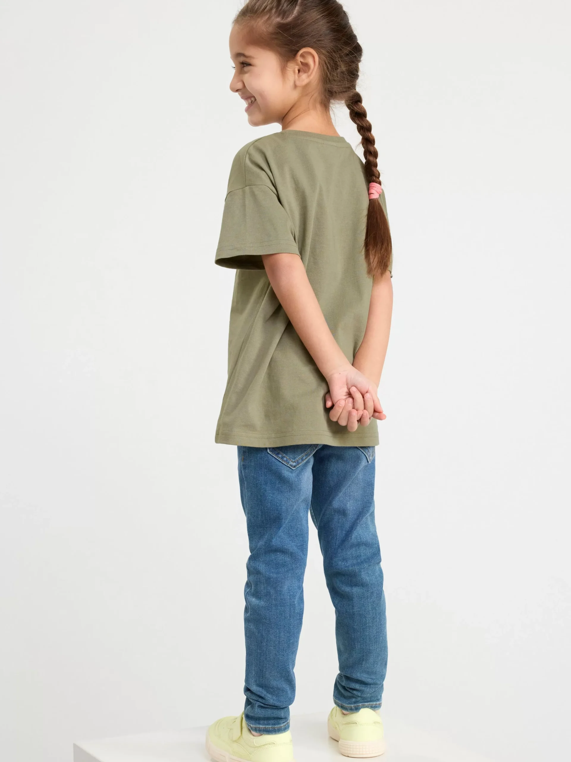 Toppar & T-Shirts>Lindex Kortarmad Topp Med Blommonster Light Dusty Khaki
