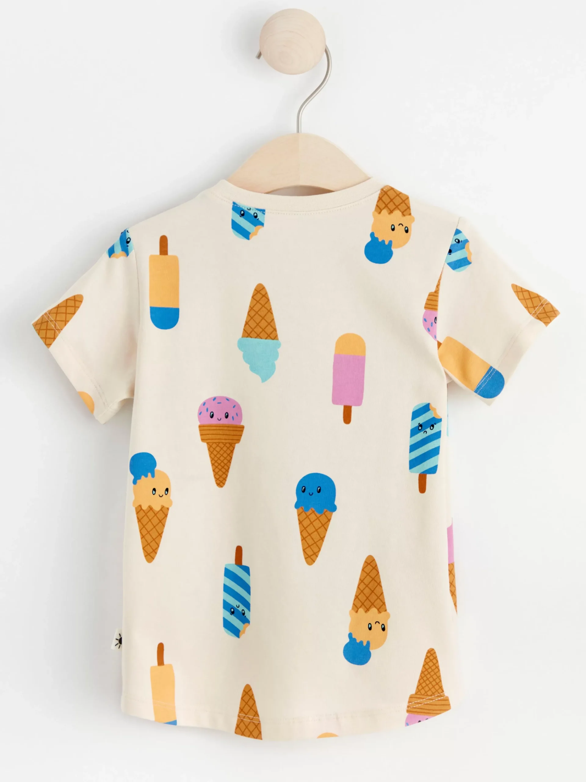 Toppar & T-Shirts>Lindex Kortarmad Topp Med Glassar Light Beige