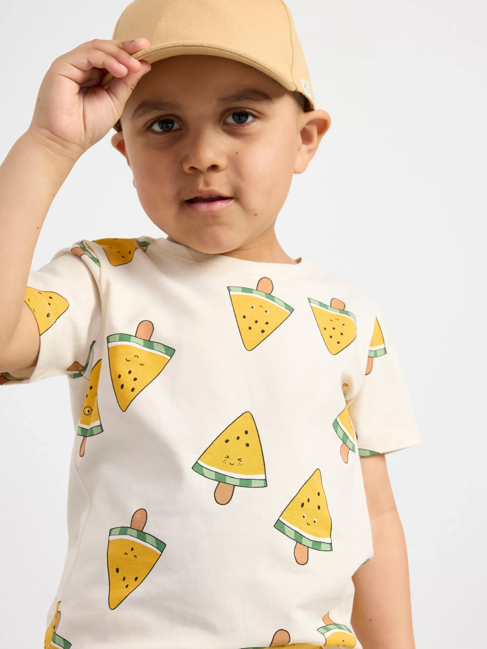 Toppar & T-Shirts>Lindex Kortarmad Topp Med Glassar Light Beige