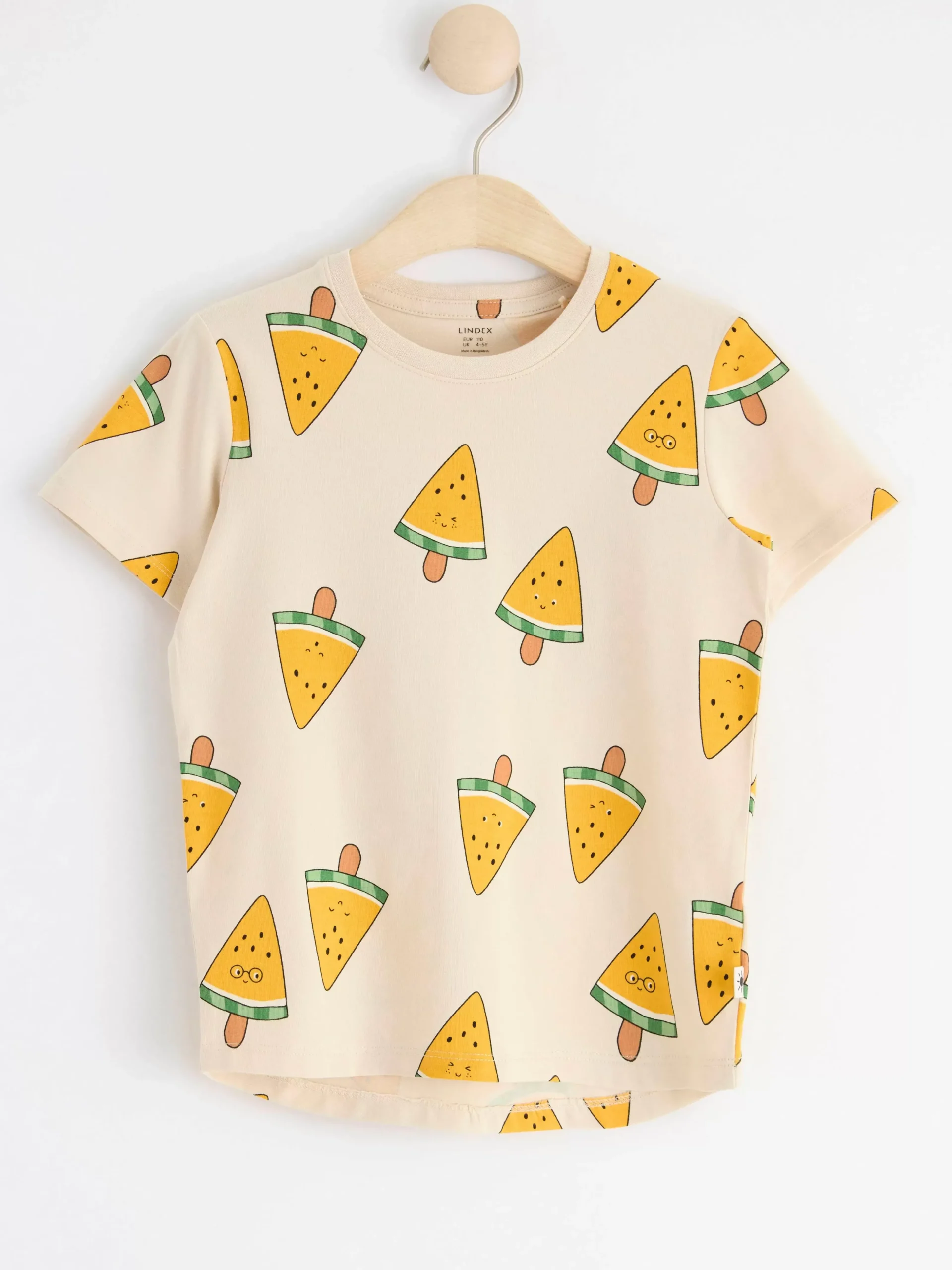 Toppar & T-Shirts>Lindex Kortarmad Topp Med Glassar Light Beige