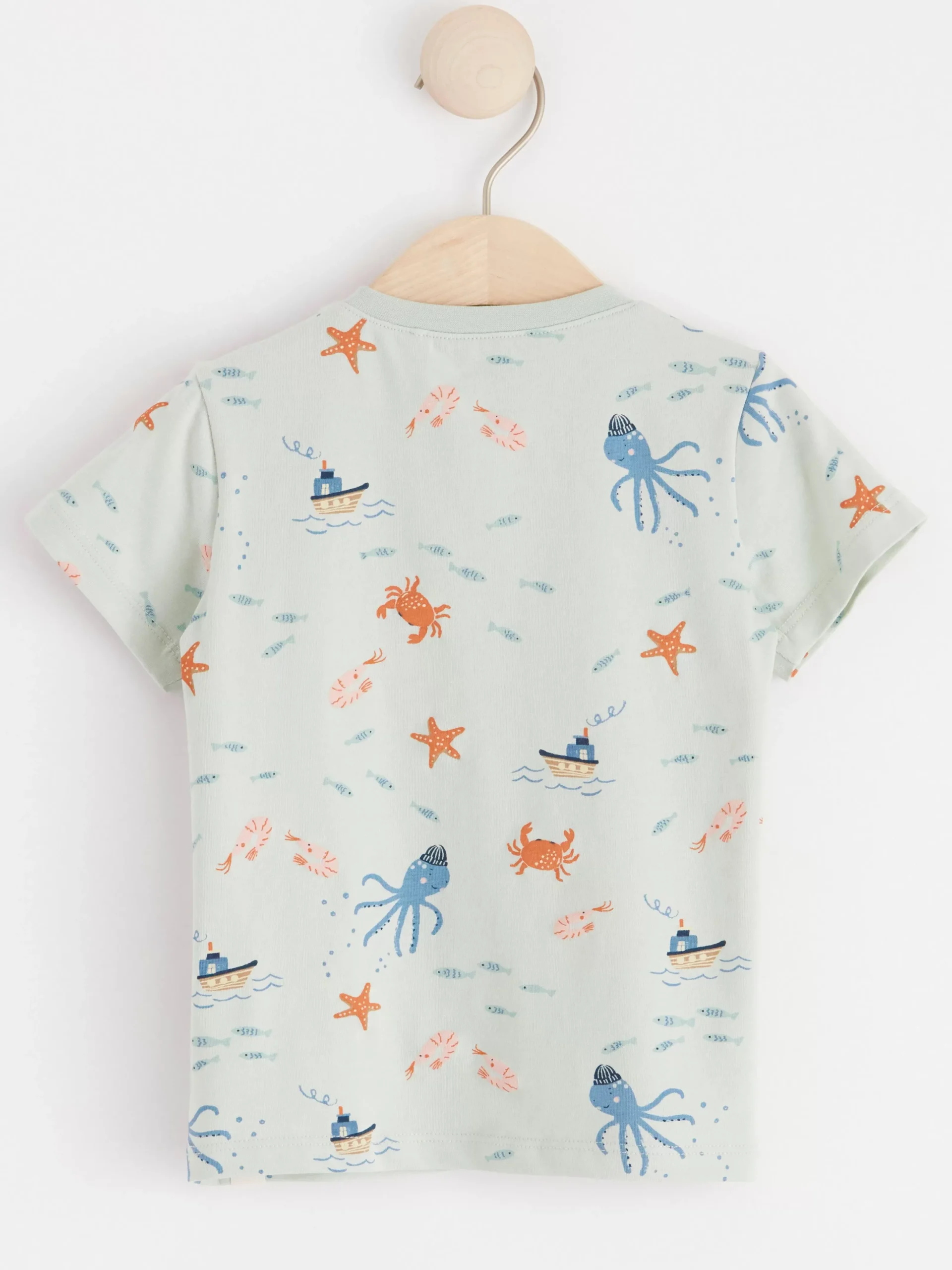 Toppar & T-Shirts>Lindex Kortarmad Topp Med Havsmonster Light Aqua