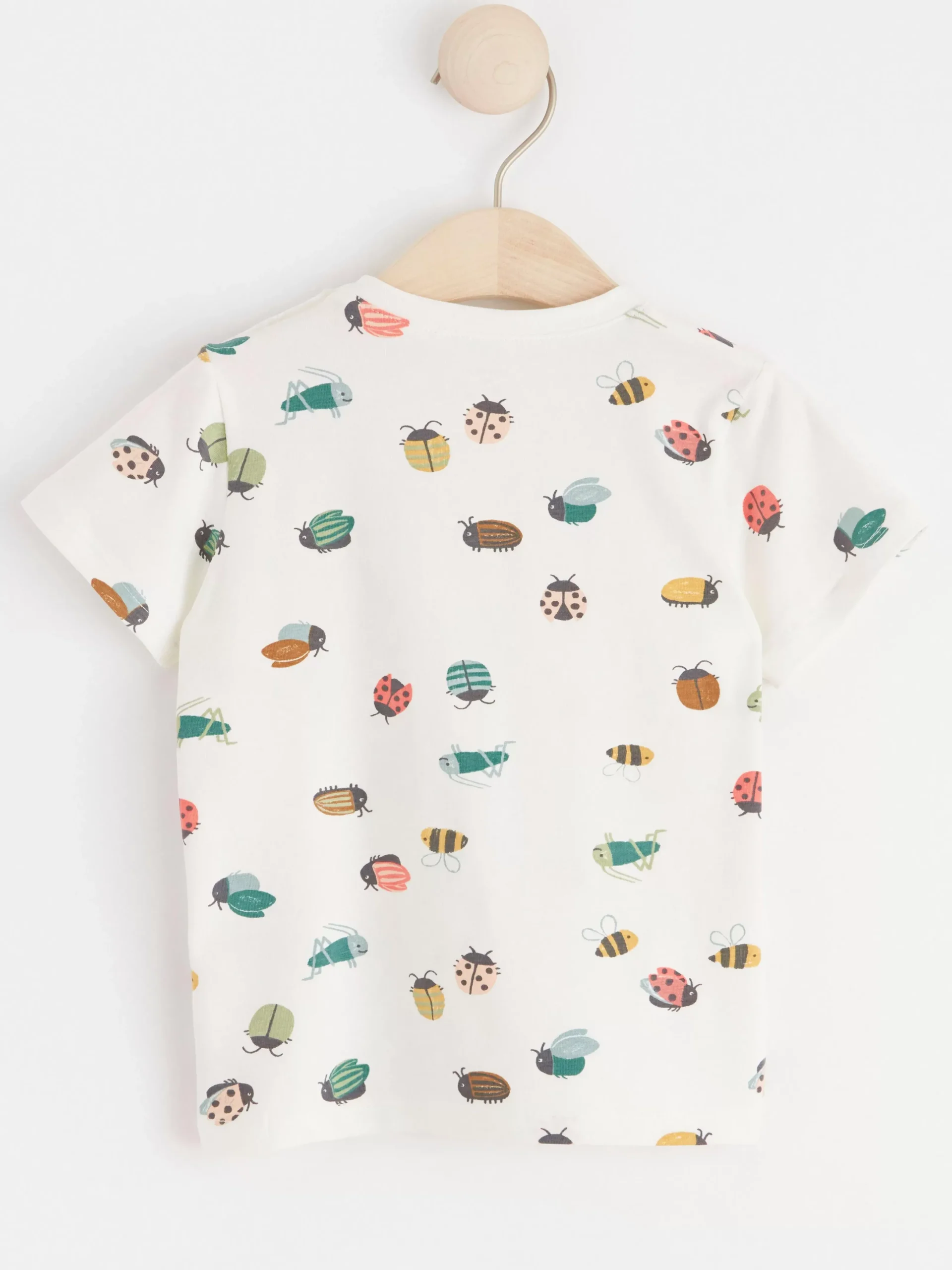 Toppar & T-Shirts>Lindex Kortarmad Topp Med Insekter Light Dusty White