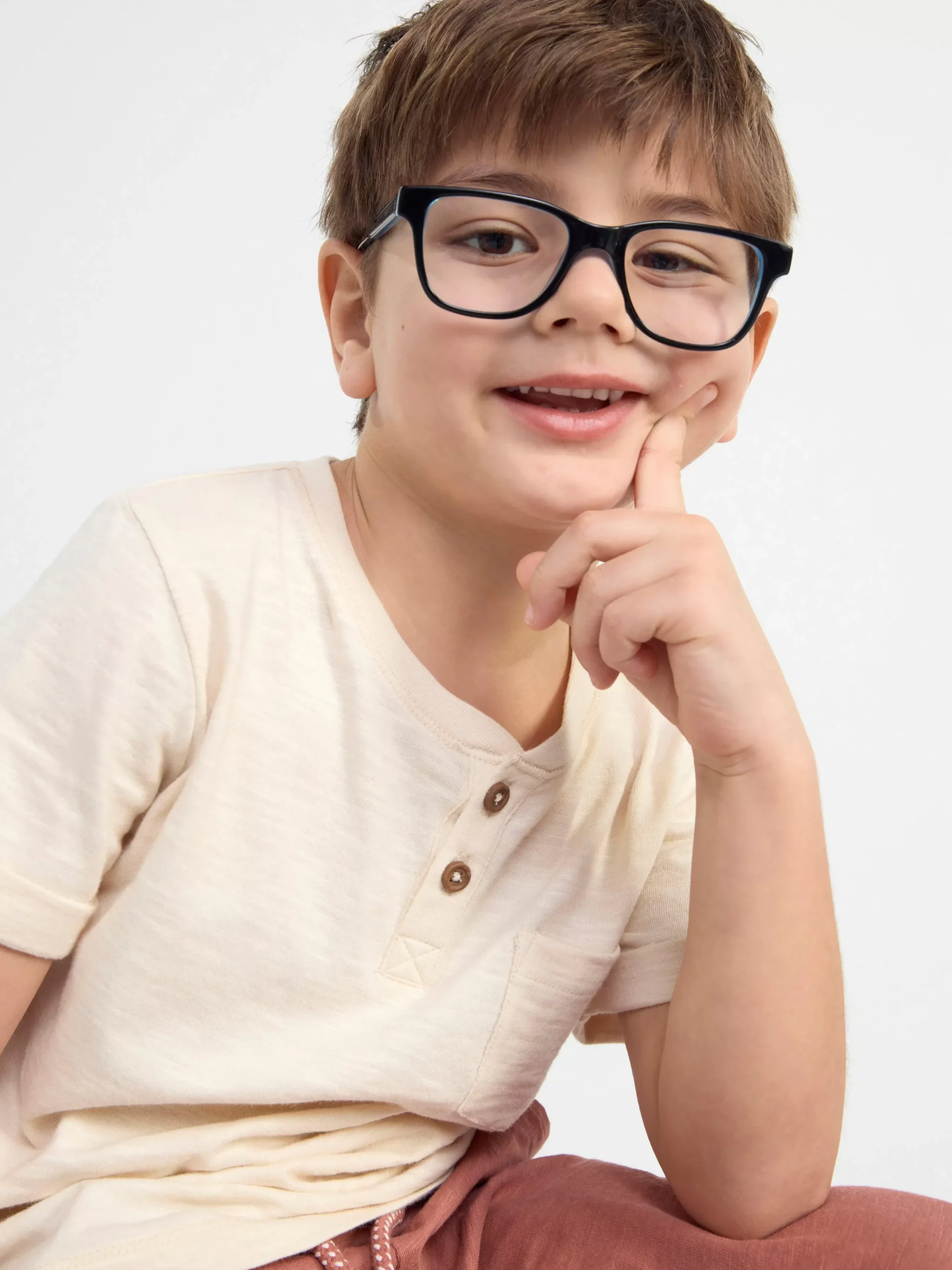Toppar & T-Shirts>Lindex Kortarmad Topp Med Knappar Light Beige