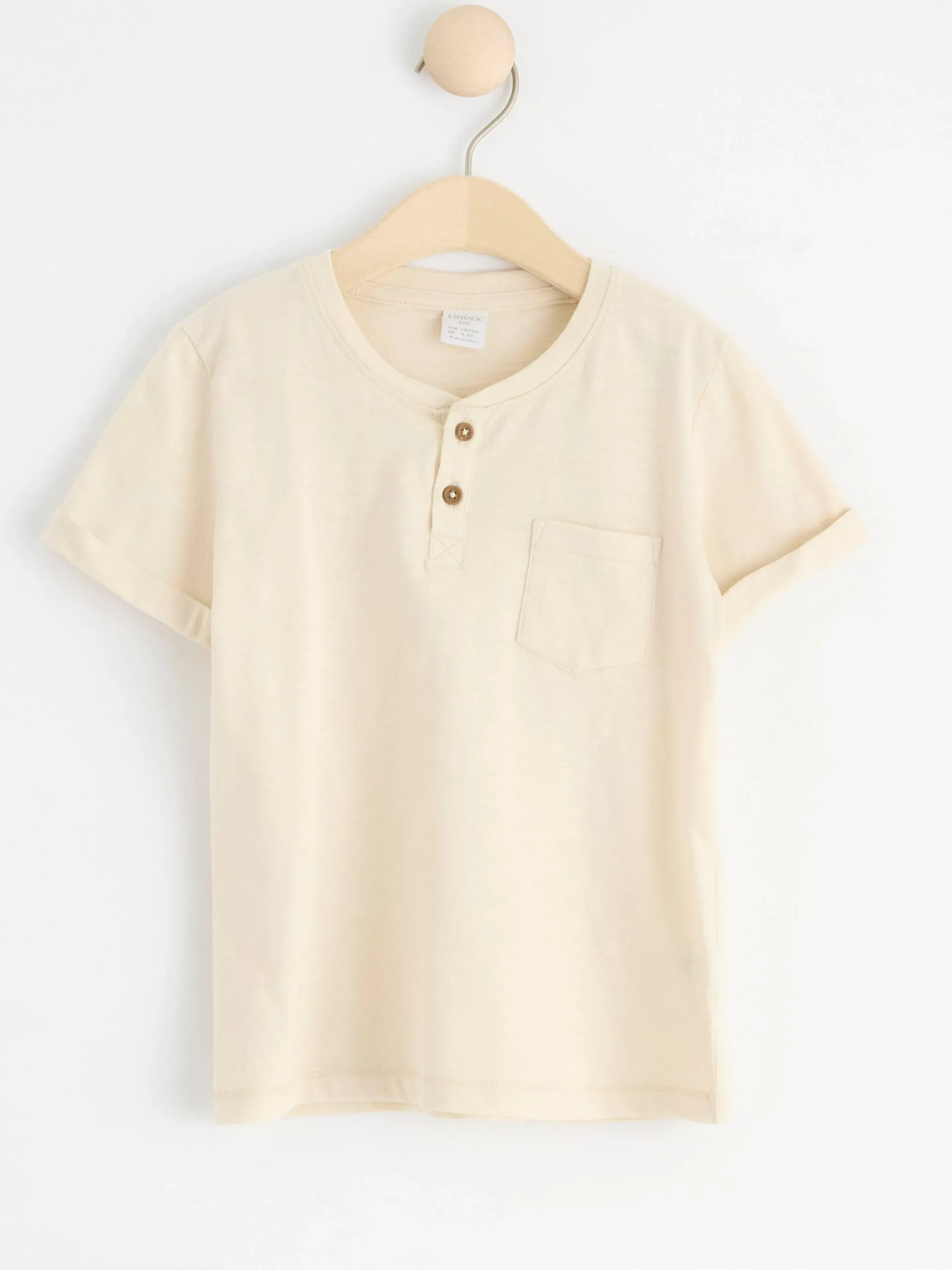 Toppar & T-Shirts>Lindex Kortarmad Topp Med Knappar Light Beige
