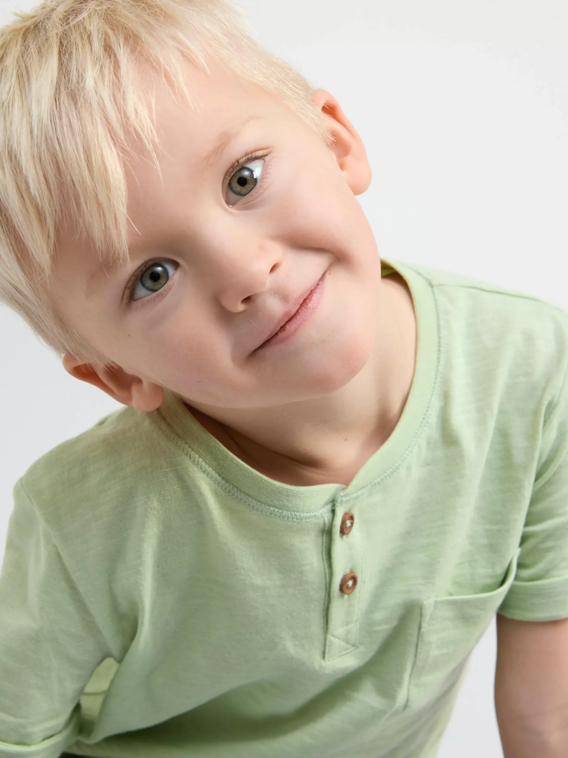 Toppar & T-Shirts>Lindex Kortarmad Topp Med Knappar Light Dusty Green