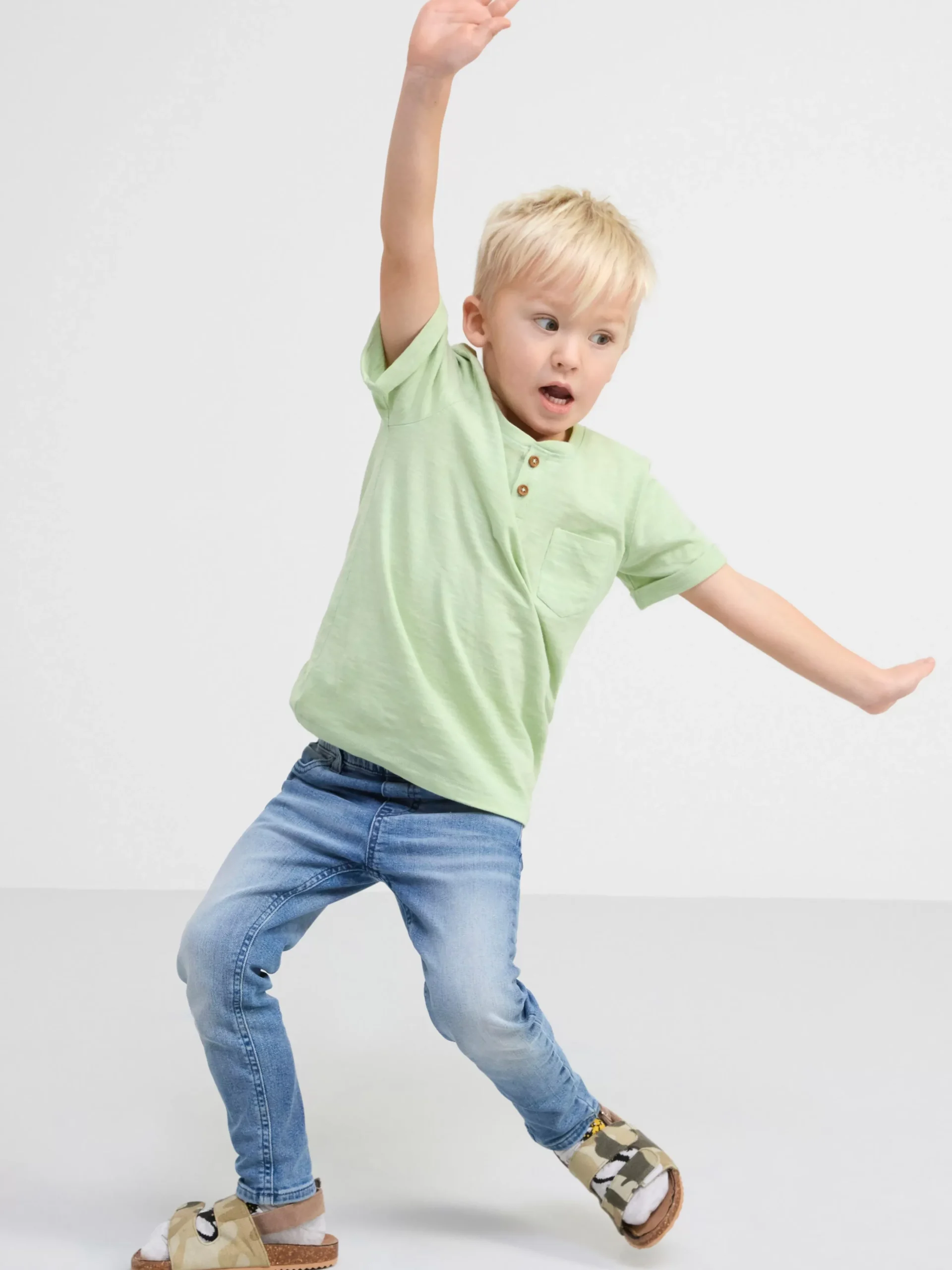 Toppar & T-Shirts>Lindex Kortarmad Topp Med Knappar Light Dusty Green