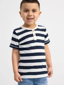 Toppar & T-Shirts>Lindex Kortarmad Topp Med Knappar Dark Navy