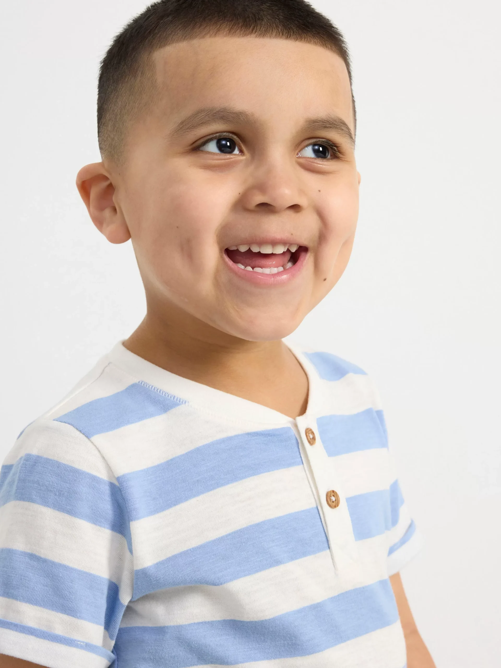 Toppar & T-Shirts>Lindex Kortarmad Topp Med Knappar Lt Dusty Blue