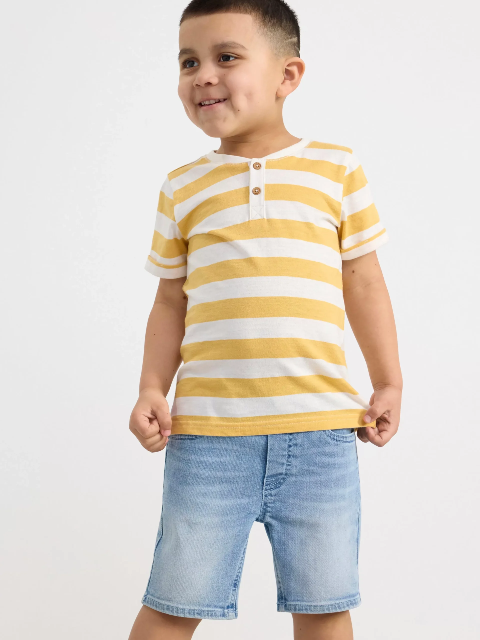 Toppar & T-Shirts>Lindex Kortarmad Topp Med Knappar Light Dusty Yellow