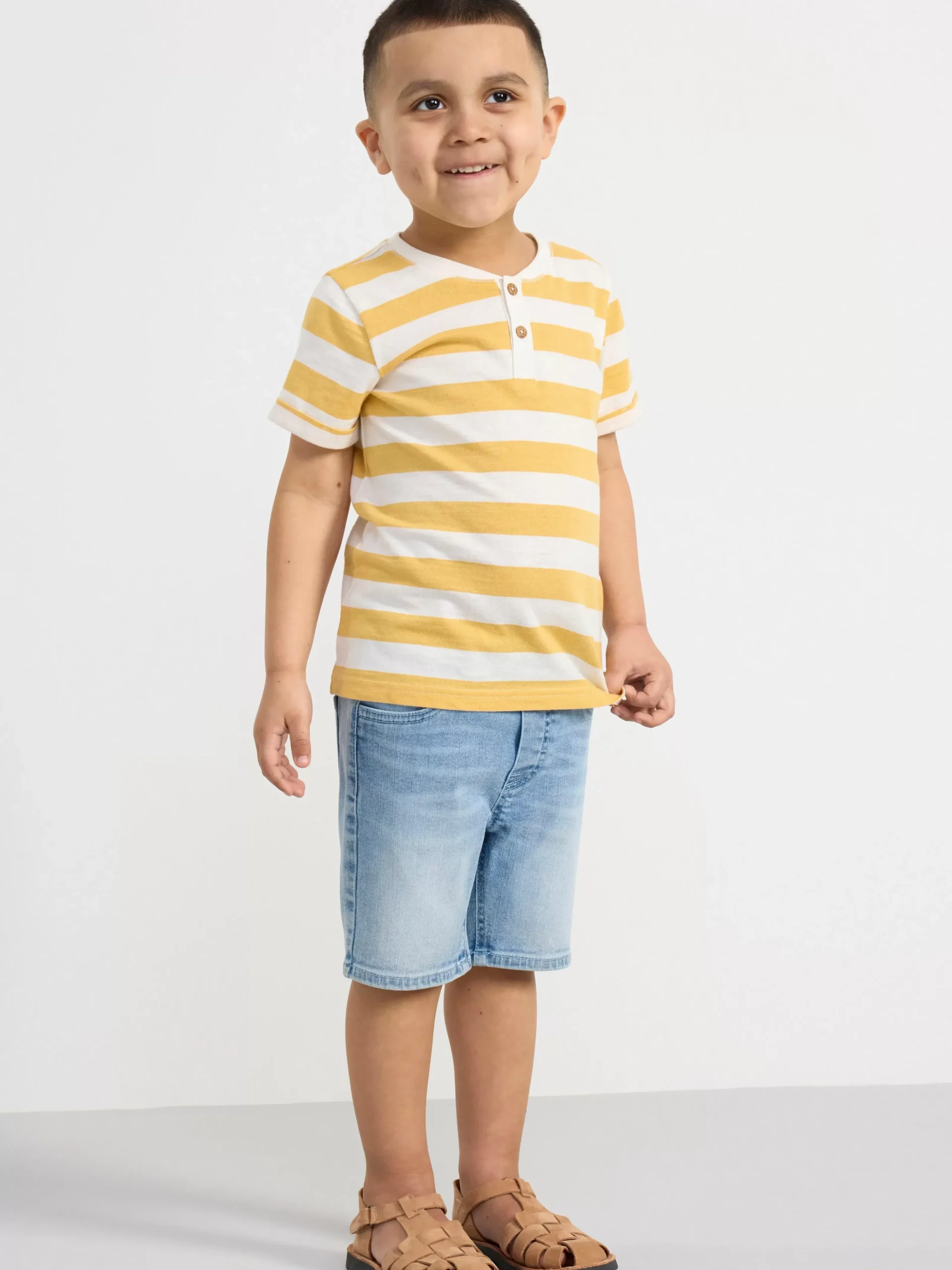 Toppar & T-Shirts>Lindex Kortarmad Topp Med Knappar Light Dusty Yellow