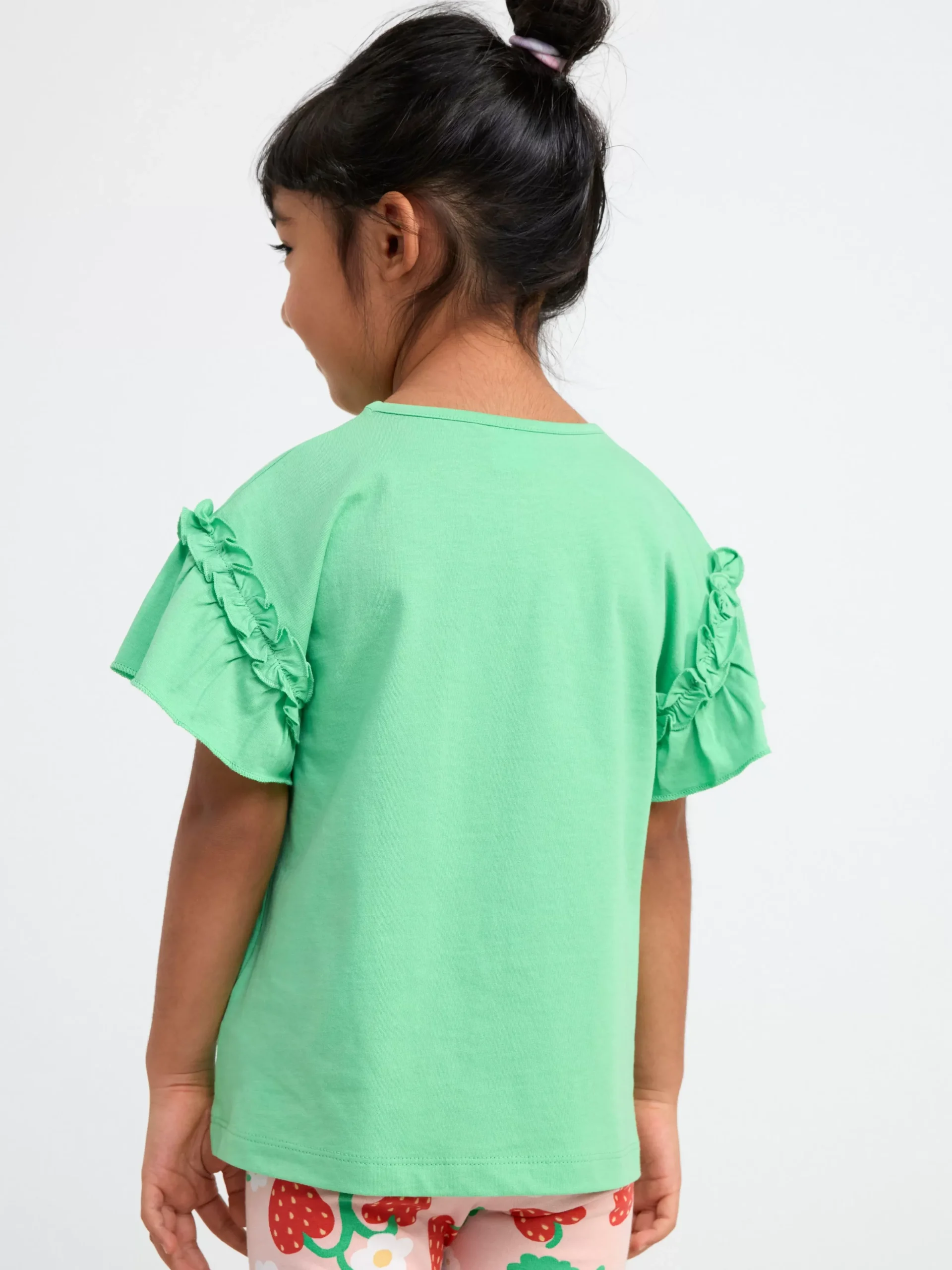 Toppar & T-Shirts>Lindex Kortarmad Topp Med Volanger Green
