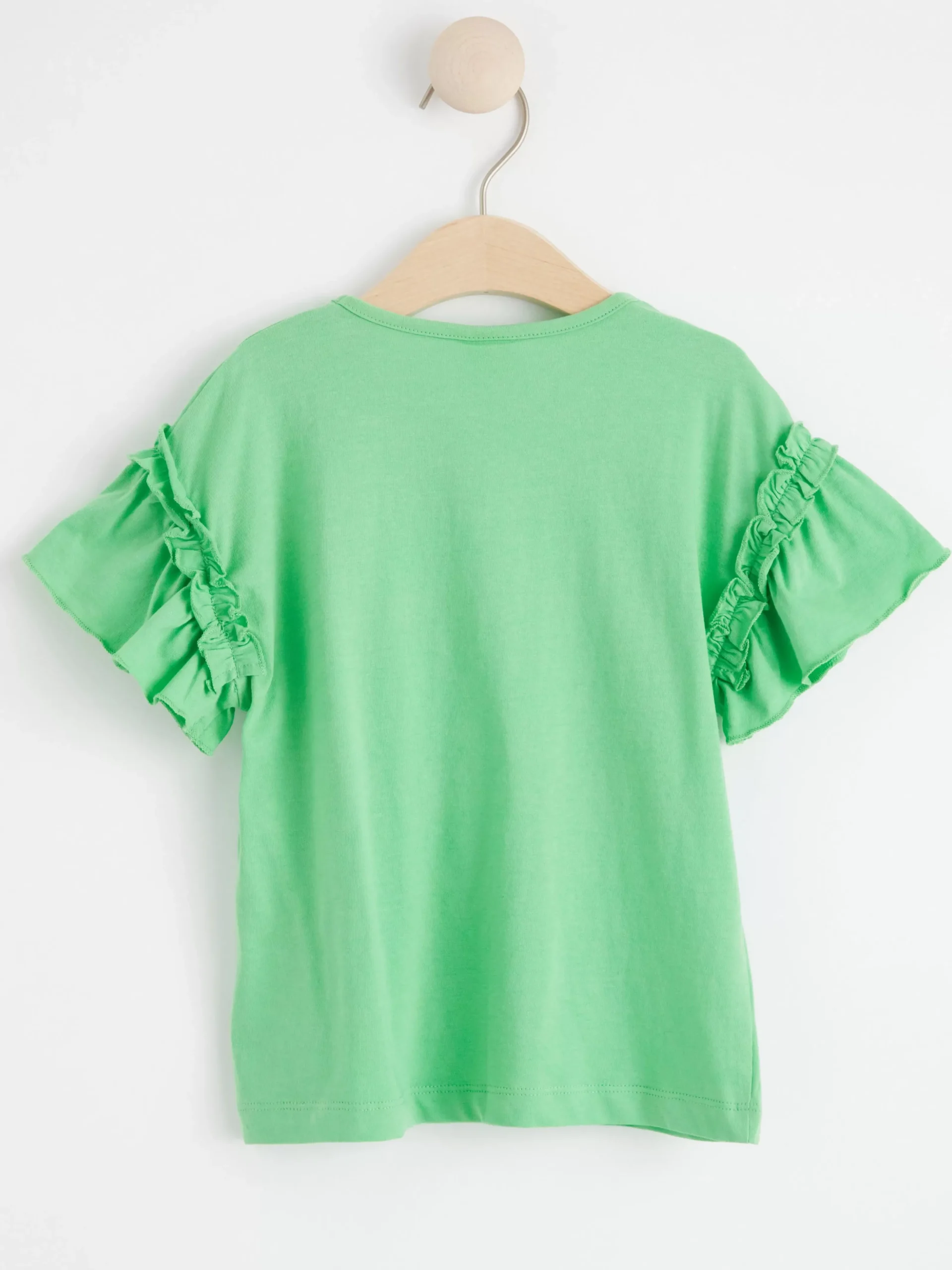 Toppar & T-Shirts>Lindex Kortarmad Topp Med Volanger Green