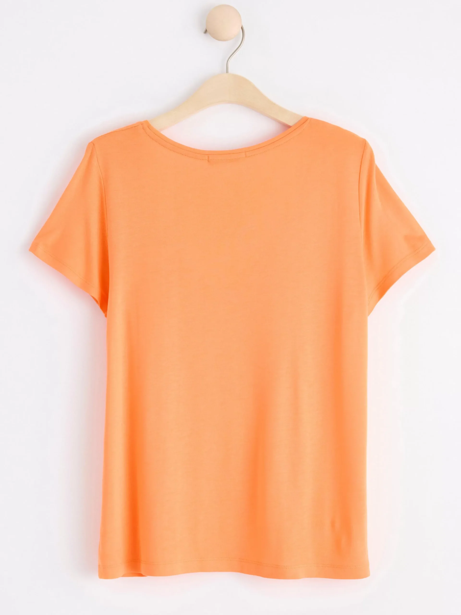 Toppar & T-Shirts>Lindex Kortarmad Topp Med V-Ringning Light Orange