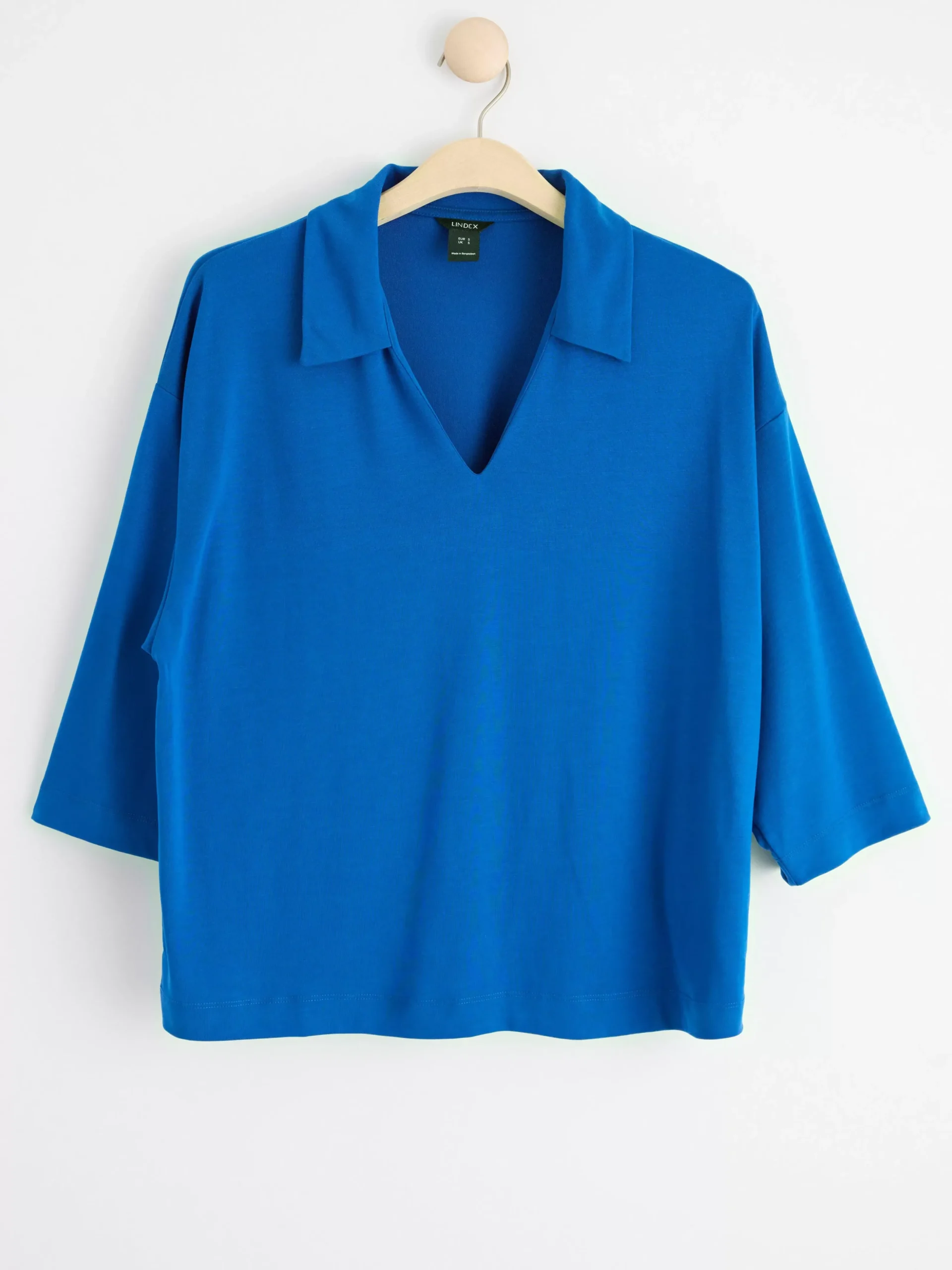 Toppar & T-Shirts>Lindex Kortarmad Topp Med V-Ringning Blue