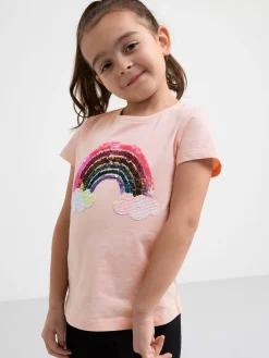 Toppar & T-Shirts>Lindex Kortarmad Troja Med Vandbara Paljetter Light Dusty Pink