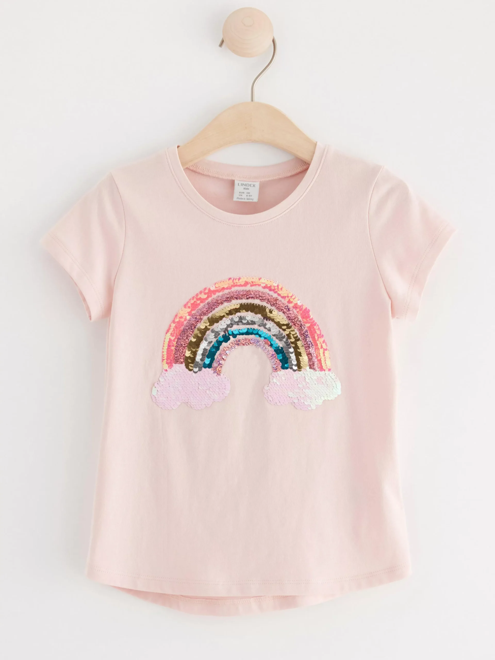 Toppar & T-Shirts>Lindex Kortarmad Troja Med Vandbara Paljetter Light Dusty Pink