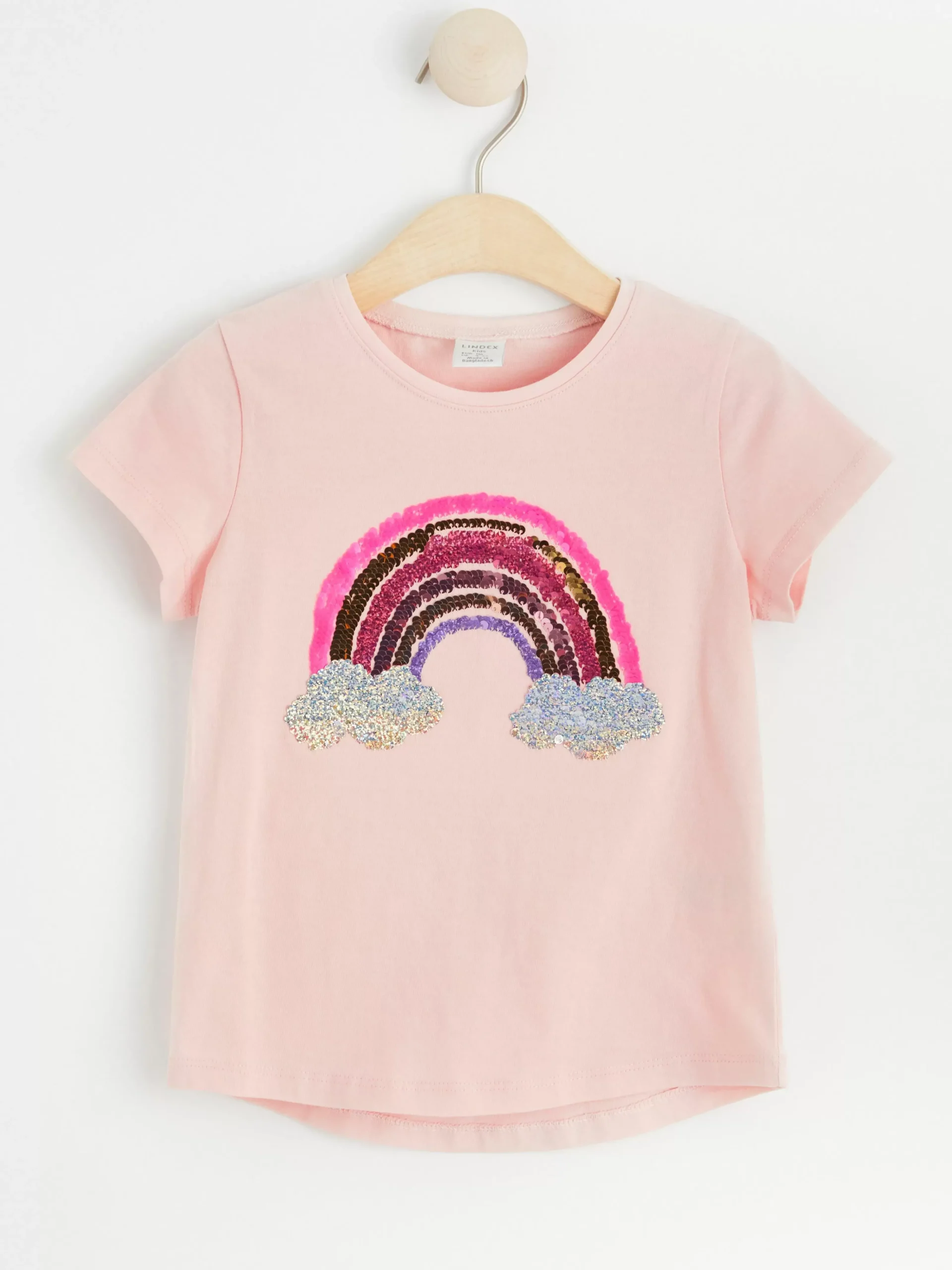 Toppar & T-Shirts>Lindex Kortarmad Troja Med Vandbara Paljetter Light Dusty Pink