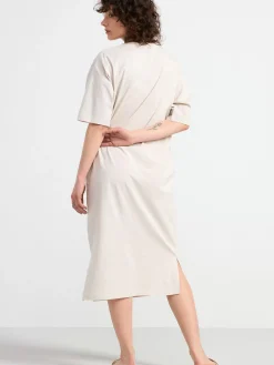 Klänningar>Lindex Kortarmad T-Shirtklanning Light Beige
