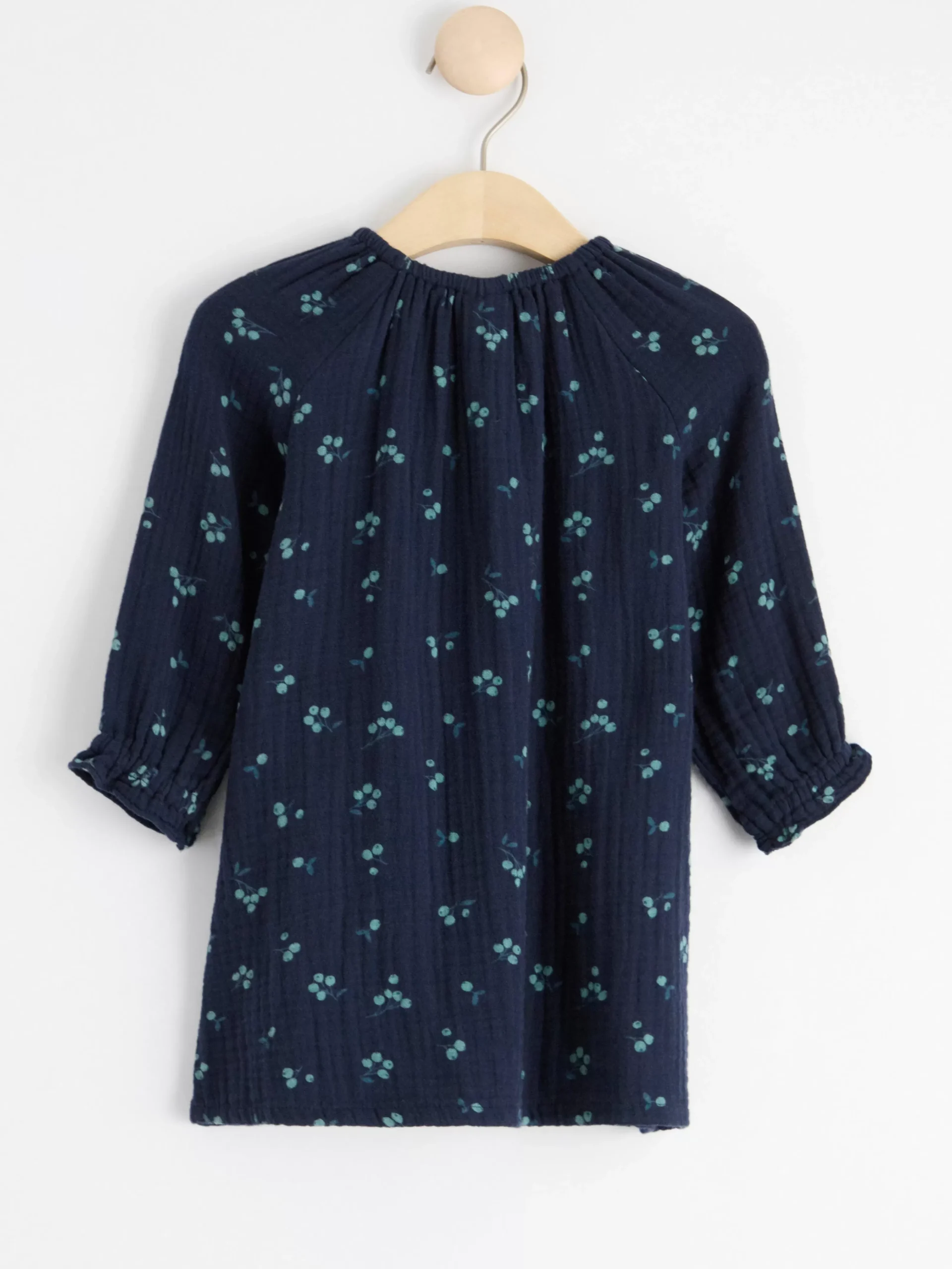 Klänningar>Lindex Krinklad Bomullsklanning Med Ronnbar Dark Navy